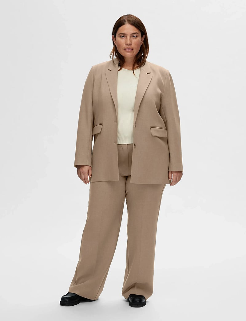 Selected - SLWRITA LS RELAXED BLAZER CAMEL MEL NOOS - marynarki z pojedynczym zapięciem - camel - 0