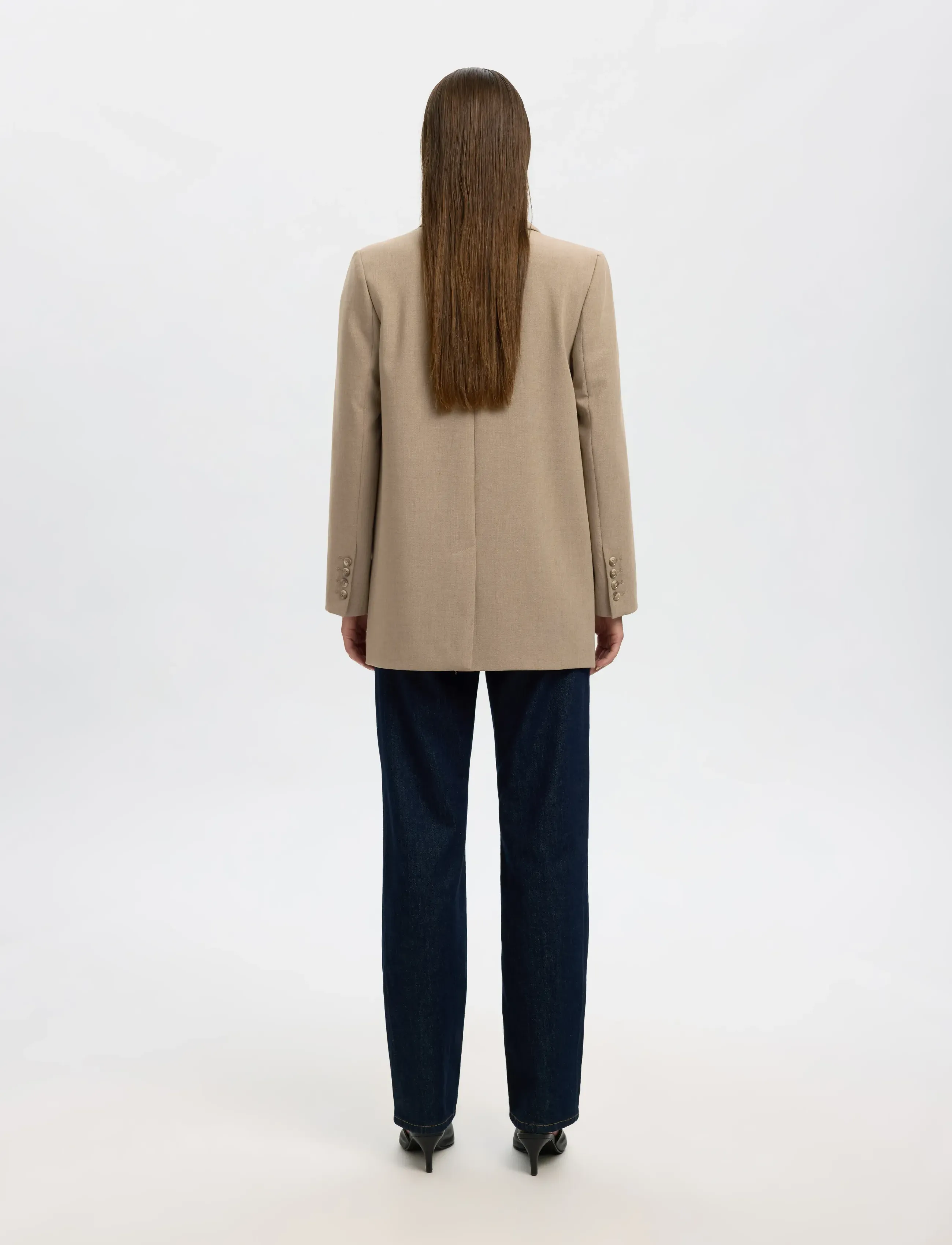 Selected - SLWRITA LS RELAXED BLAZER CAMEL MEL NOOS - einhnepptir jakkar - camel - 3