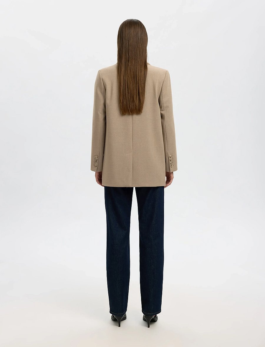 Selected - SLWRITA LS RELAXED BLAZER CAMEL MEL NOOS - einhnepptir jakkar - camel - 3