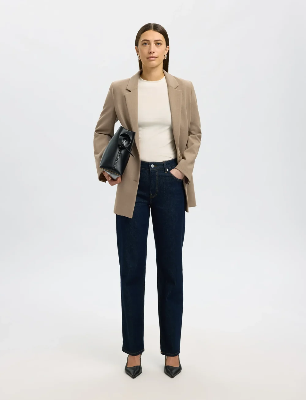 Selected - SLFRITA LS RELAXED BLAZER CAMEL MEL NOOS - einreihige blazer - camel - 4