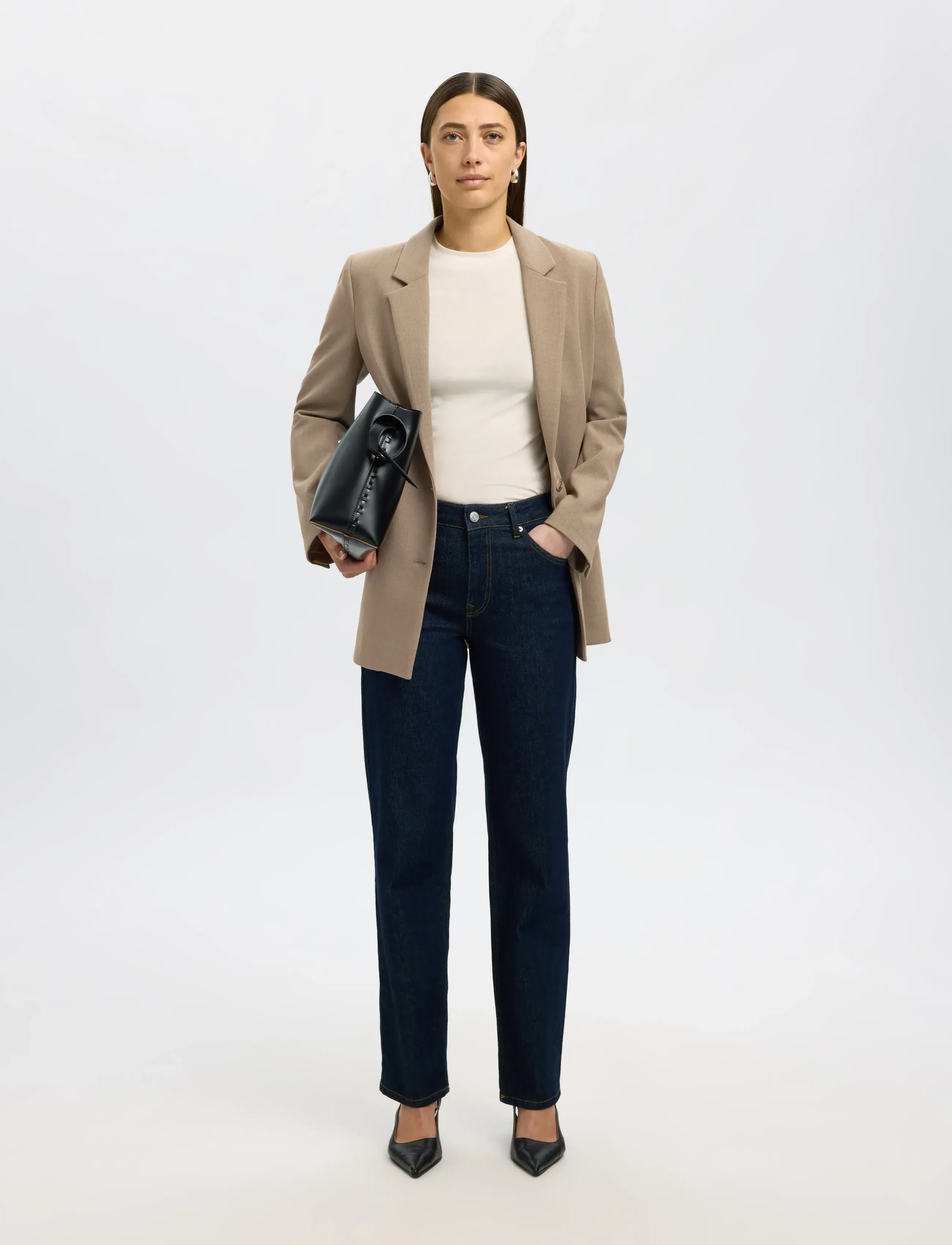 Selected - SLWRITA LS RELAXED BLAZER CAMEL MEL NOOS - einhnepptir jakkar - camel - 4