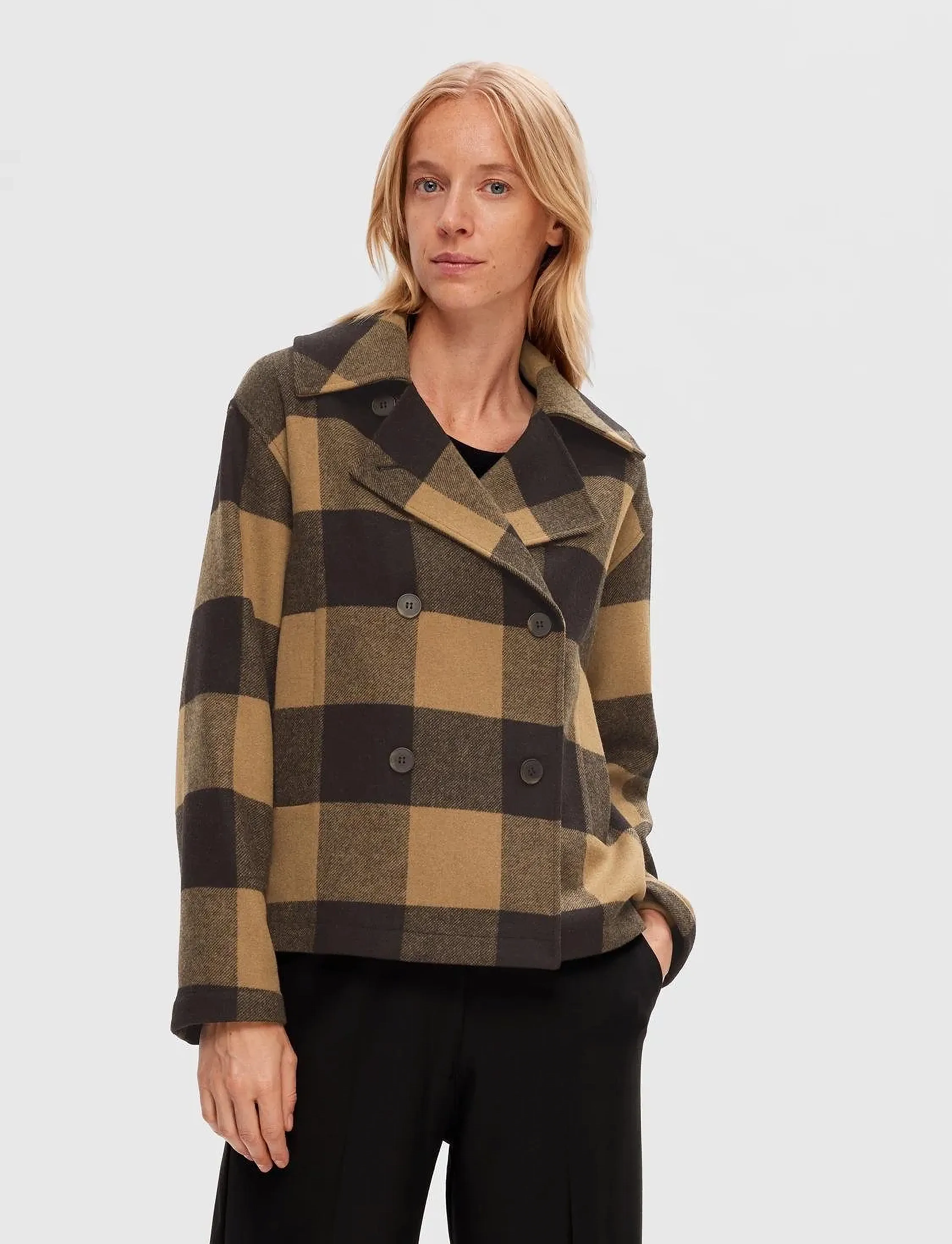 Selected - SLFEVANA SHORT WOOL JACKET - overtøj - toasted coconut - 4