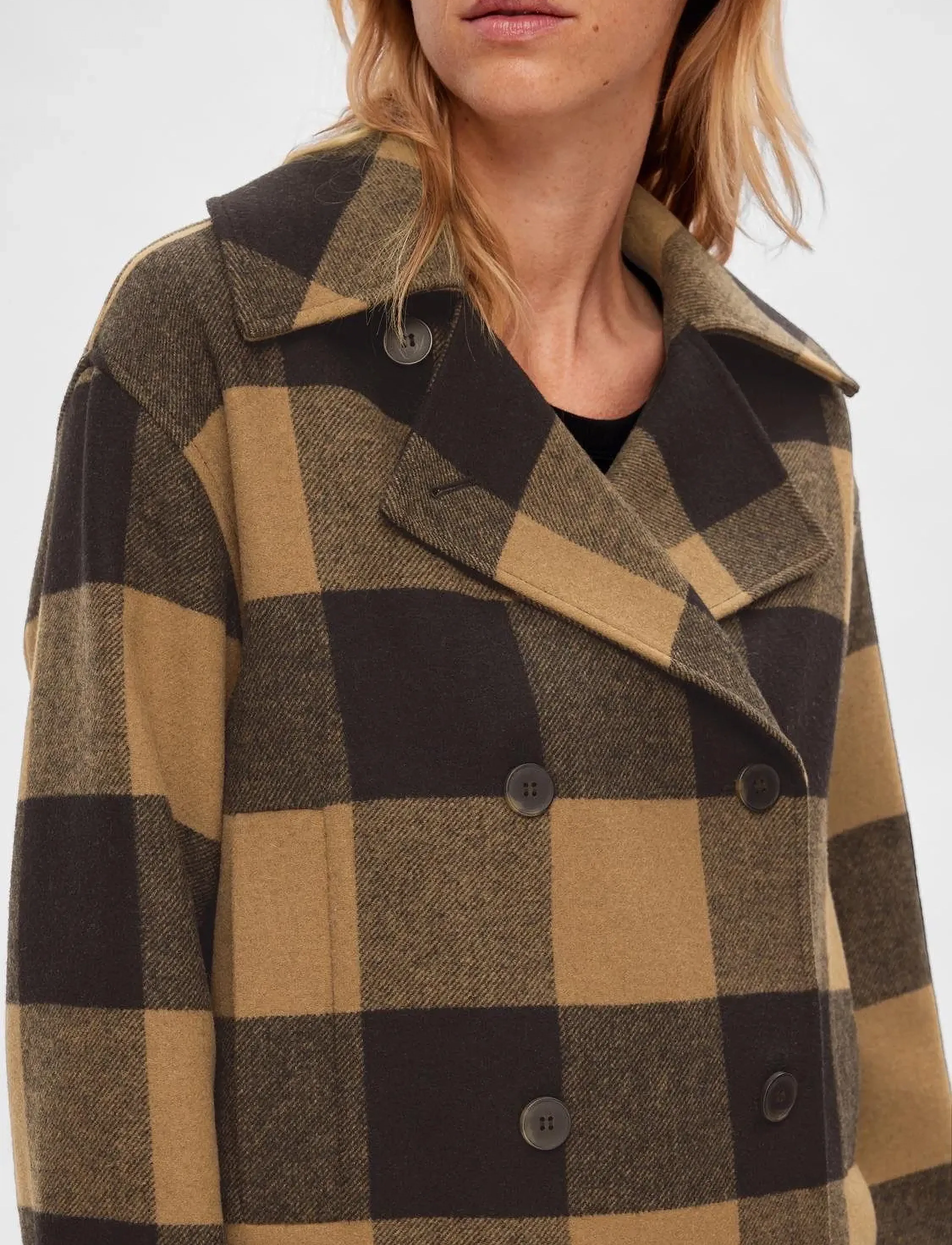 Selected - SLFEVANA SHORT WOOL JACKET - overtøj - toasted coconut - 5