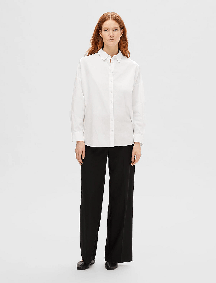 Selected - SLFDINA-SANNI LS SHIRT NOOS - langärmlige hemden - bright white - 4