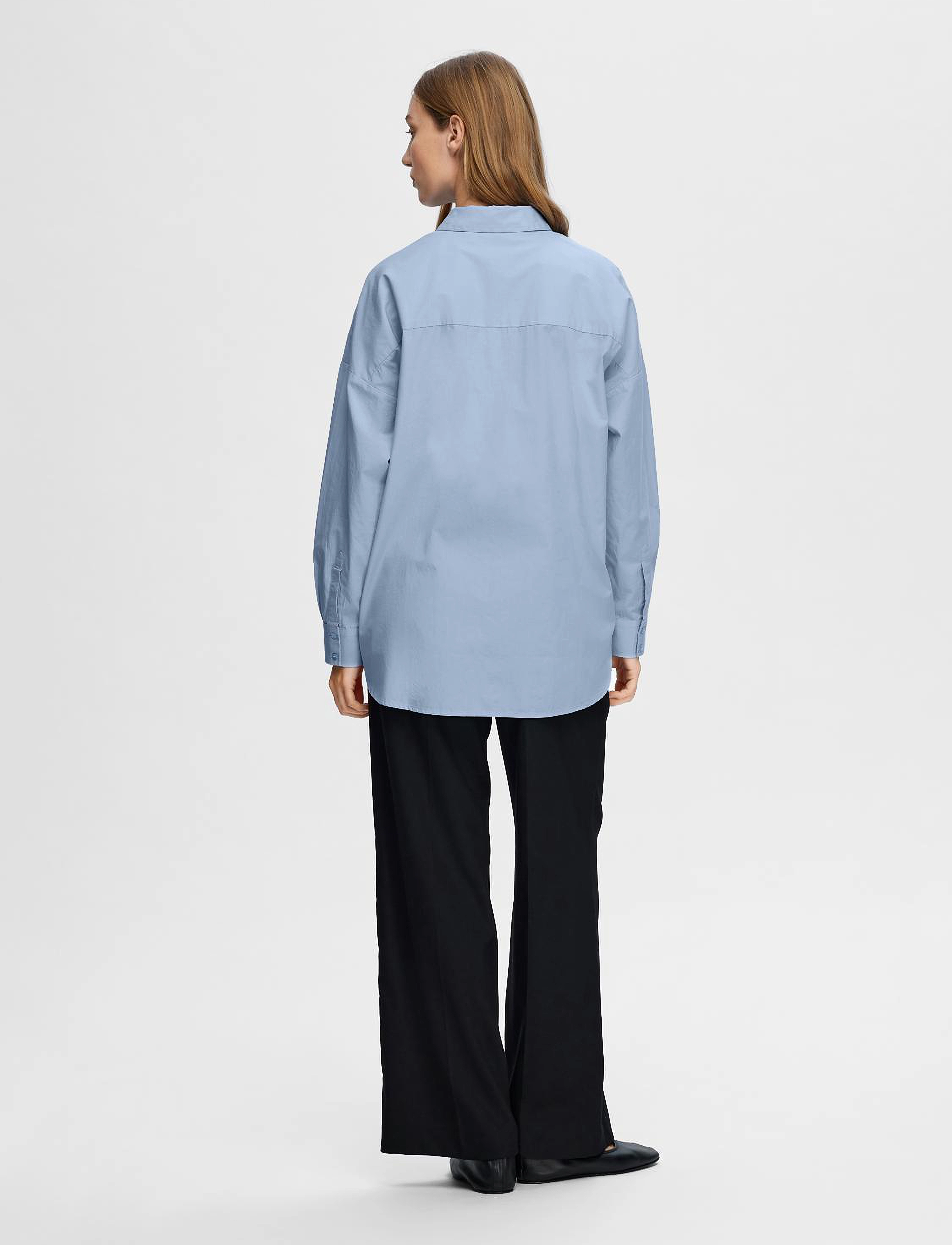 Selected - SLFDINA-SANNI LS SHIRT NOOS - cashmere blue - 3