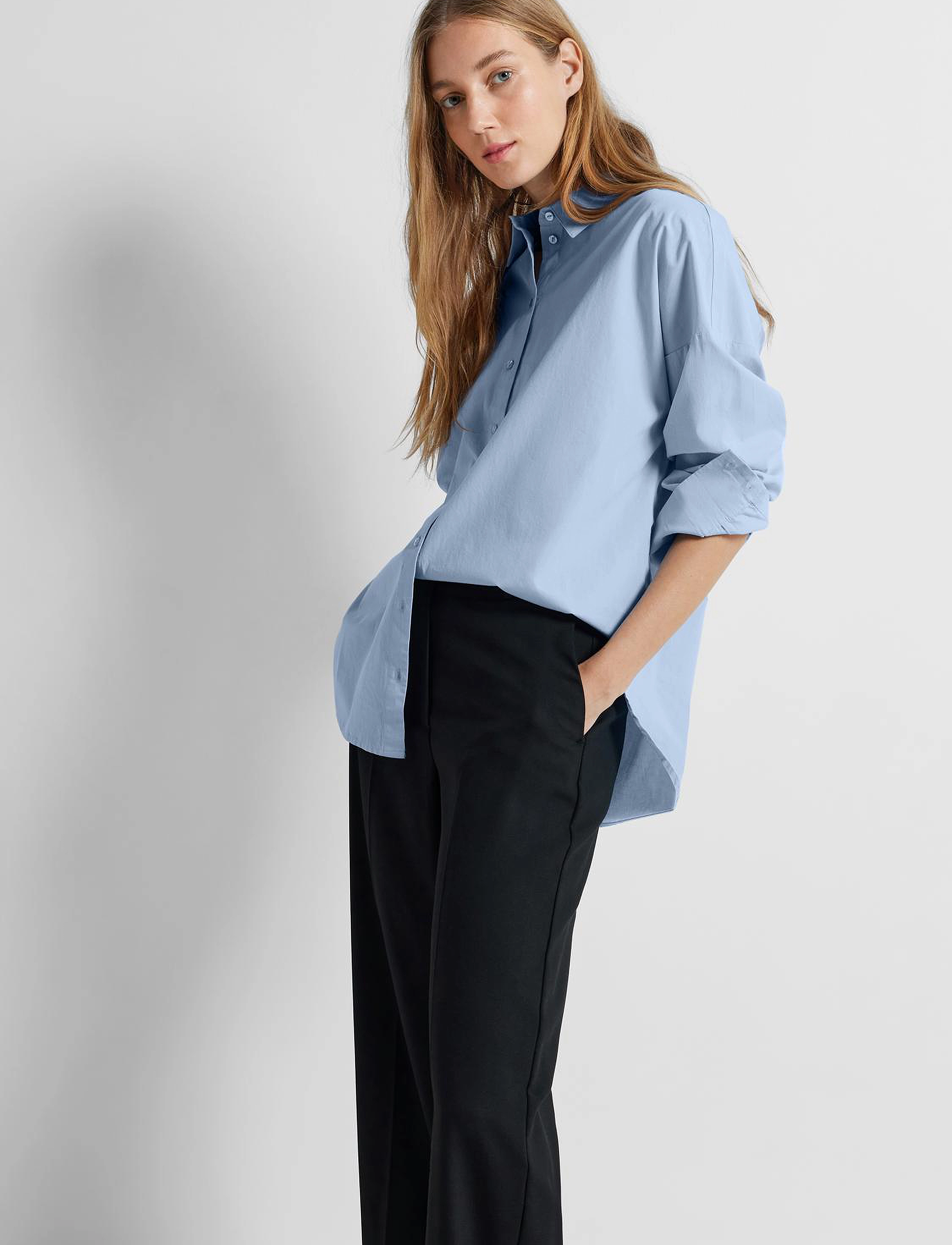 Selected - SLFDINA-SANNI LS SHIRT NOOS - cashmere blue - 4