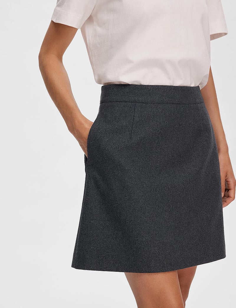 Selected Slfmercy-ula Hw Mini Wool Skirt (SEL16092655) Short