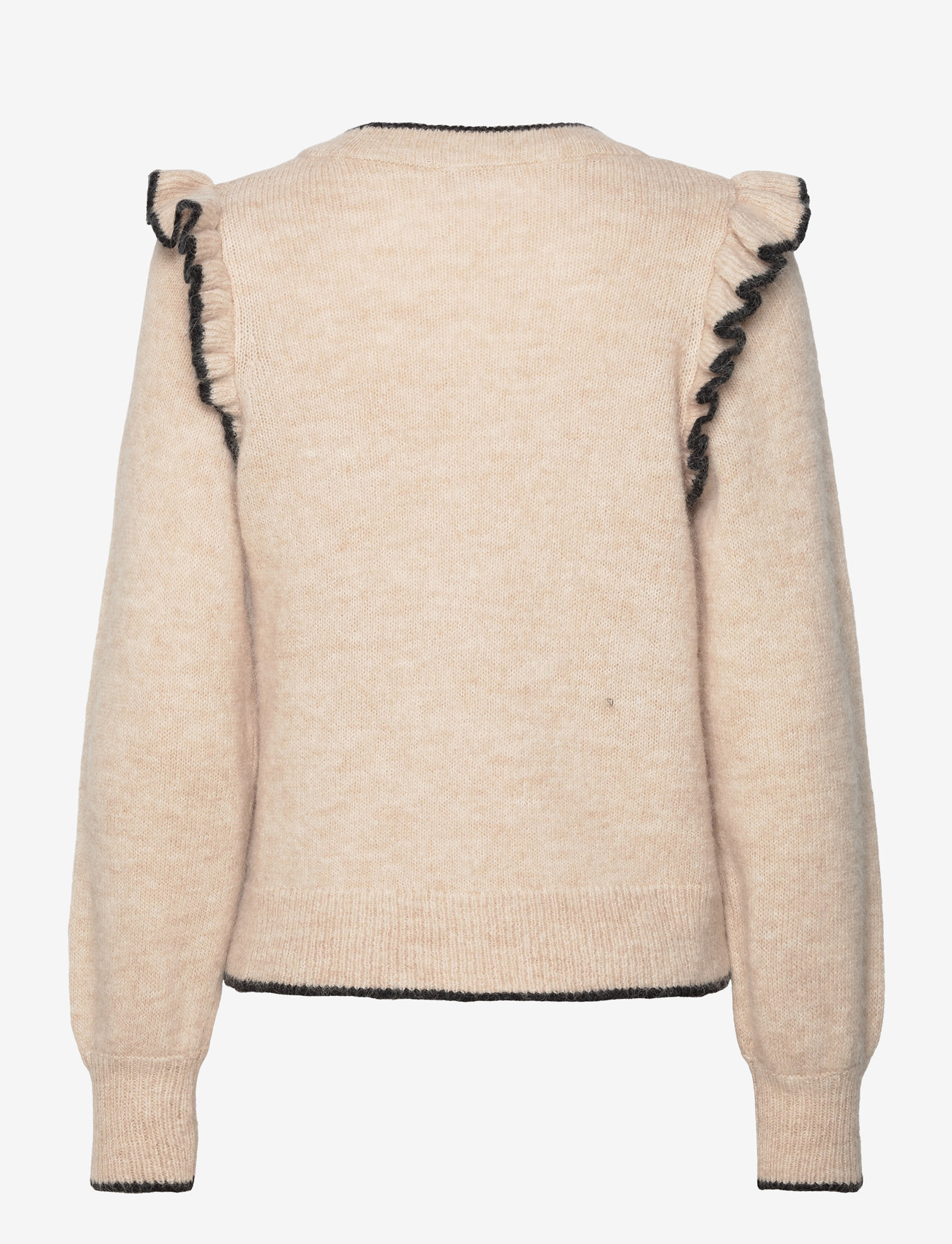 Selected - SLFALVA FRILLS LS KNIT O-NECK - stickade tröjor - birch - 2