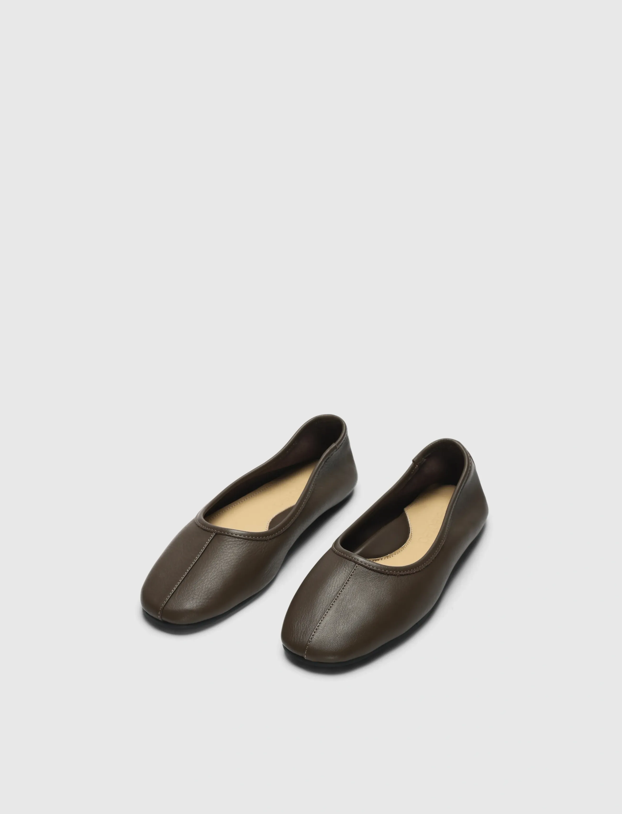 Selected - SLFELIA LEATHER BALLERINA - special occasions - chocolate chip - 1