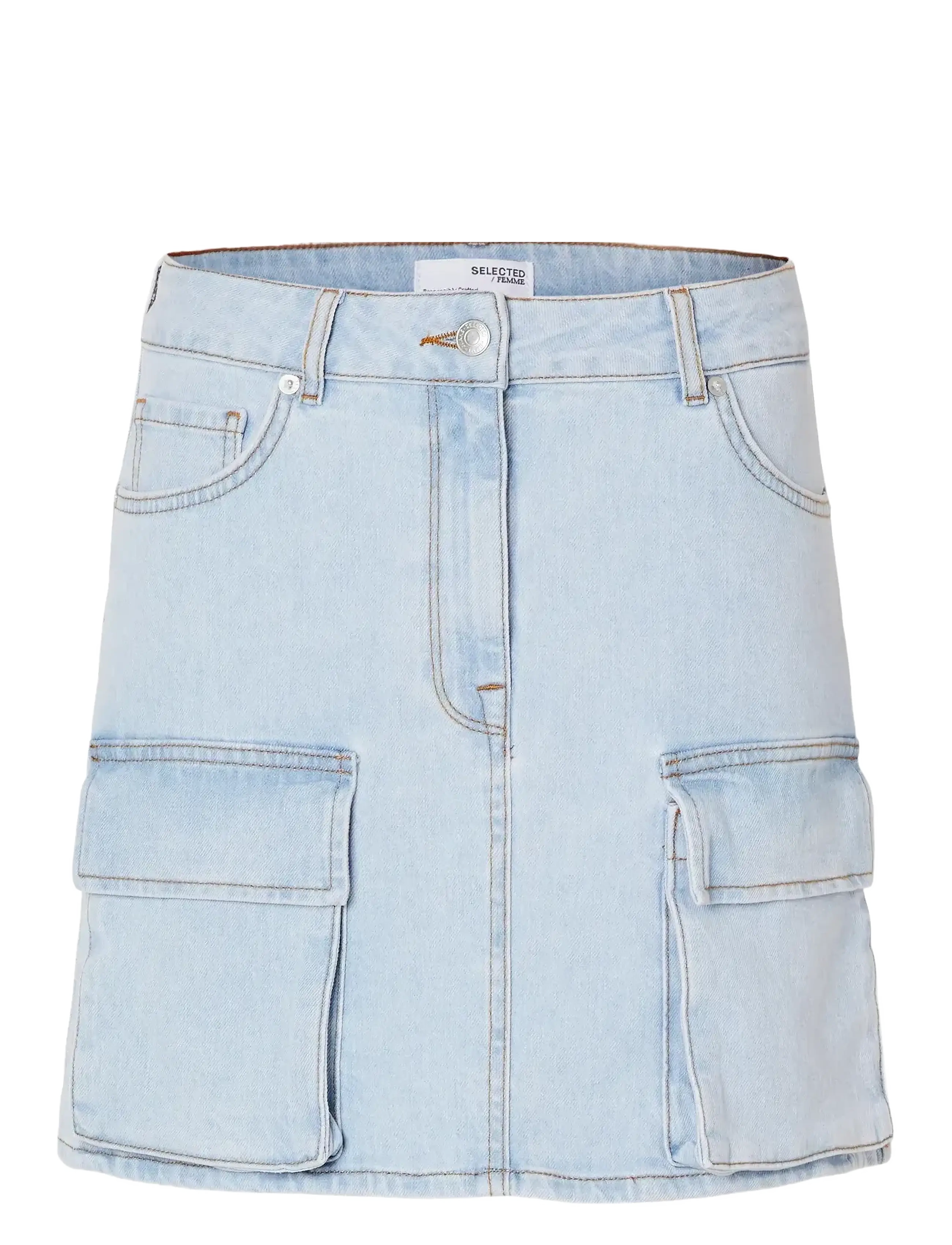 SELECTED Slfhazel Mw Hell Ice Blau Denim Rock Blau - 34 - Damen