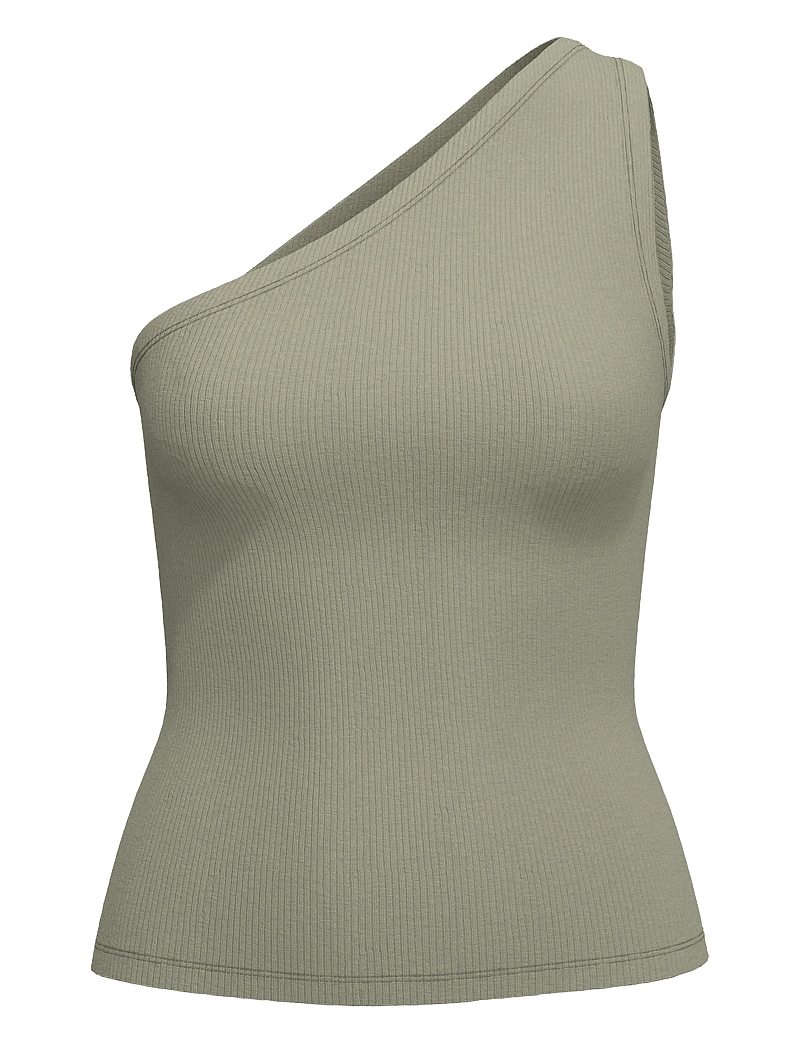 Selected - SLFANNA ONE SHOULDER TOP - Ärmellose tops - vetiver - 0