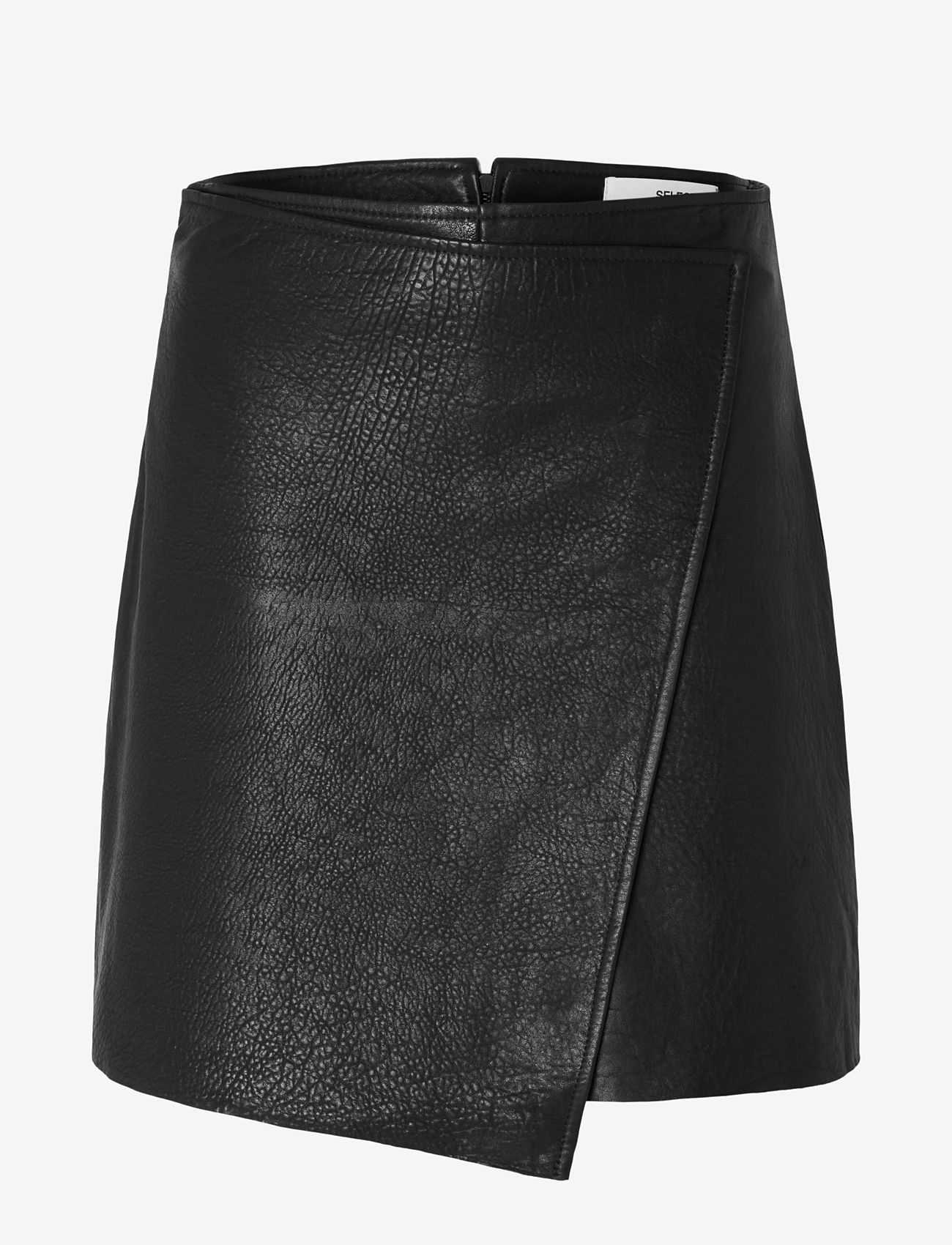 Selected Femme - SLFCAROL HW SHORT LEATHER SKIRT - leather skirts - black - 0