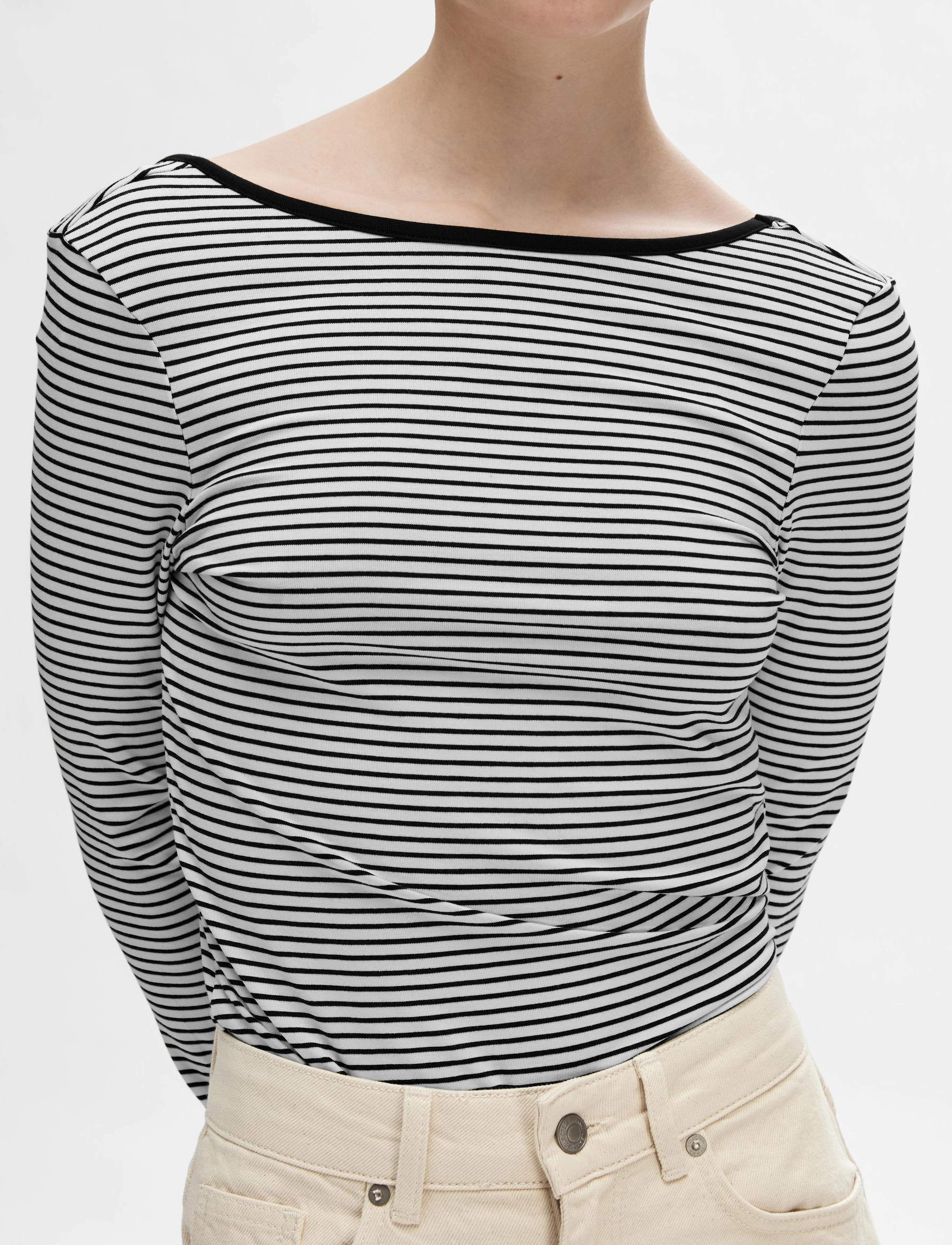 Selected Femme - SLFFILINA LS STR LOW BACK TOP - black - 5
