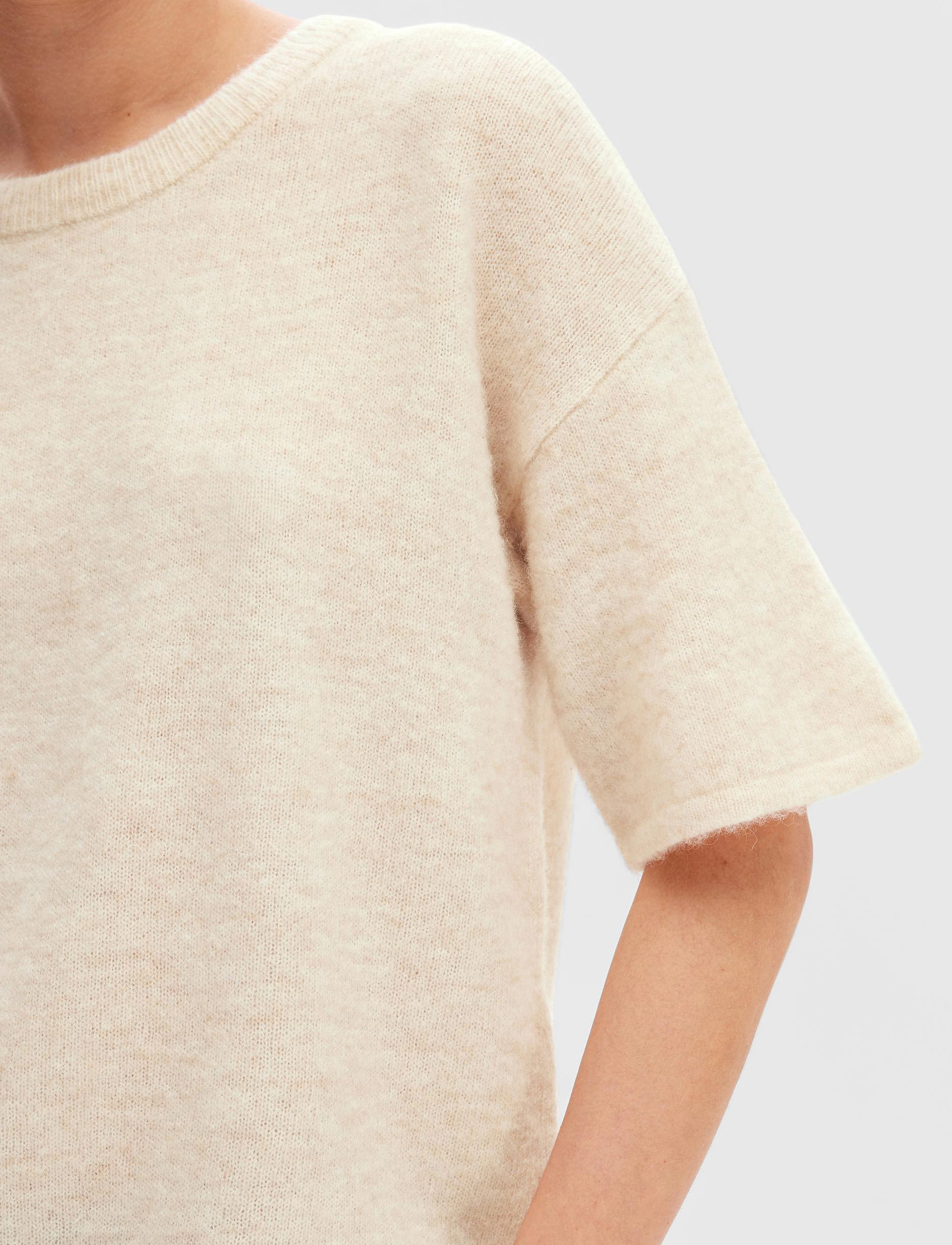Selected - SLFMALINE-LILIANA 2/4 KNIT O-NECK NOOS - pulls - birch - 3