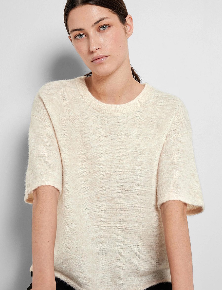 Selected - SLFMALINE-LILIANA 2/4 KNIT O-NECK NOOS - pulls - birch - 5