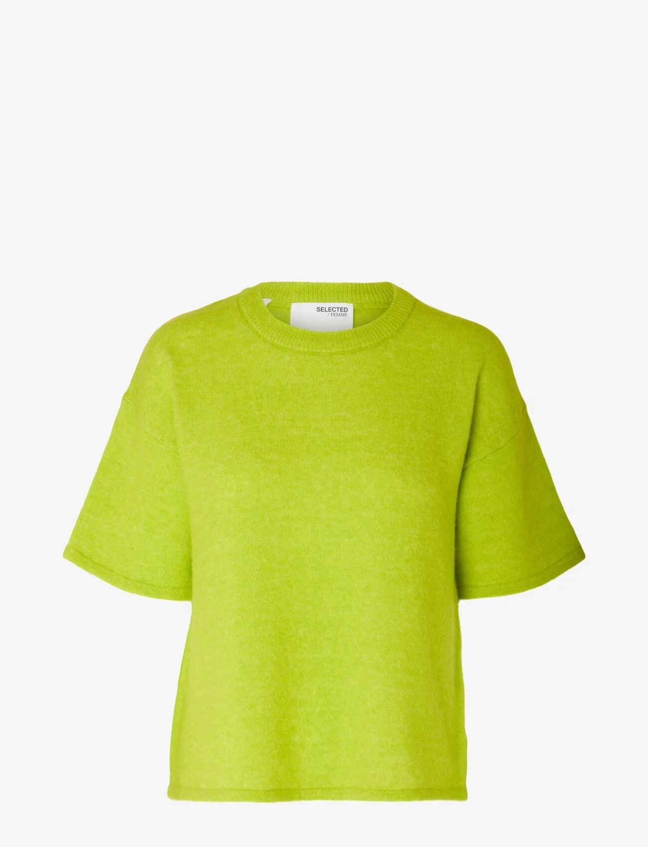 Selected Femme - SLFMALINE-LILIANA 2/4 KNIT O-NECK NOOS - swetry - lime green - 0
