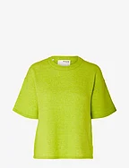 SLFMALINE-LILIANA 2/4 KNIT O-NECK NOOS - LIME GREEN