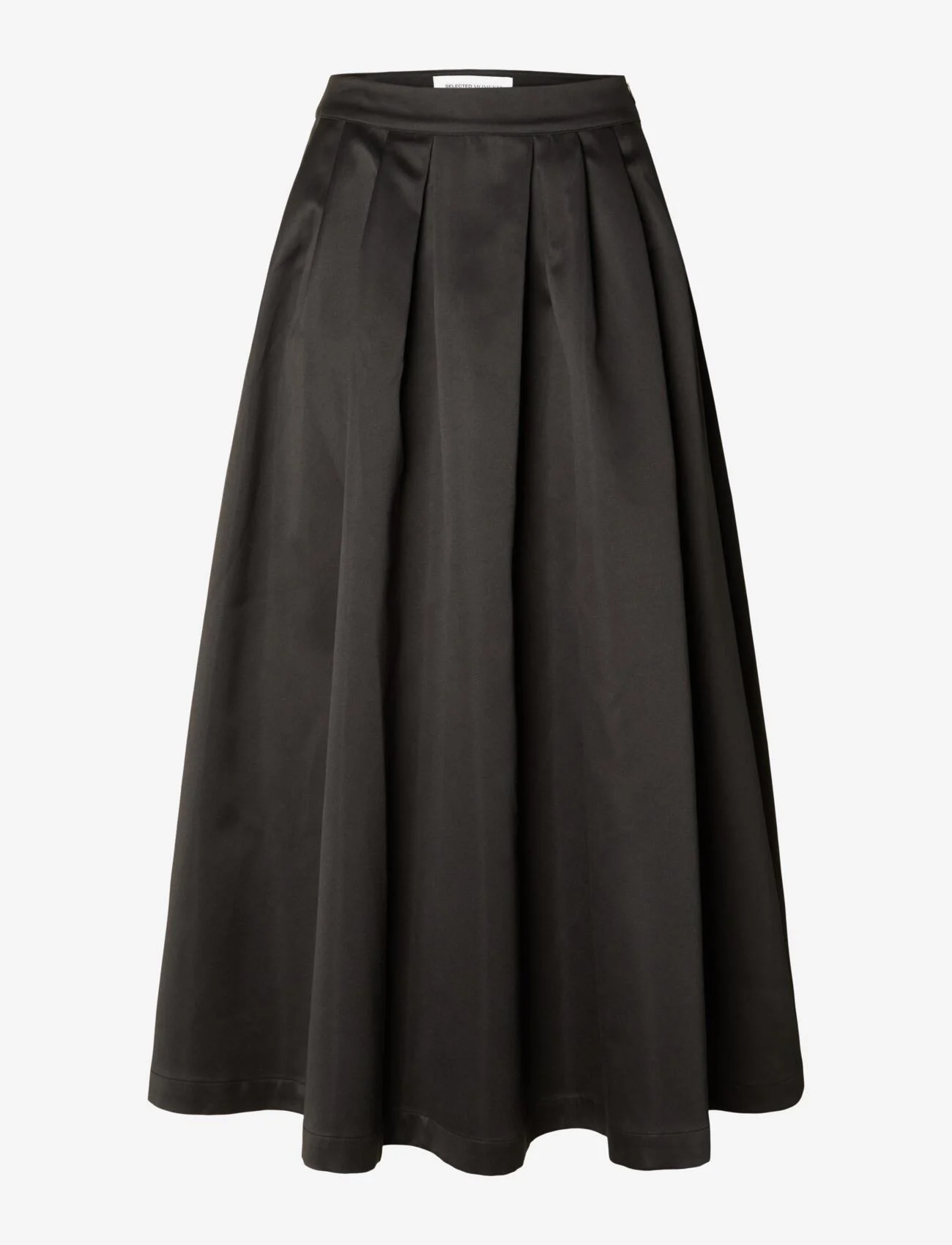 Selected Femme - SLFARESIA HW ANKLE VOLUME SKIRT B - midi skirts - black - 0