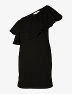 SLFIRENA ONE SHOULDER SHORT DRESS - BLACK