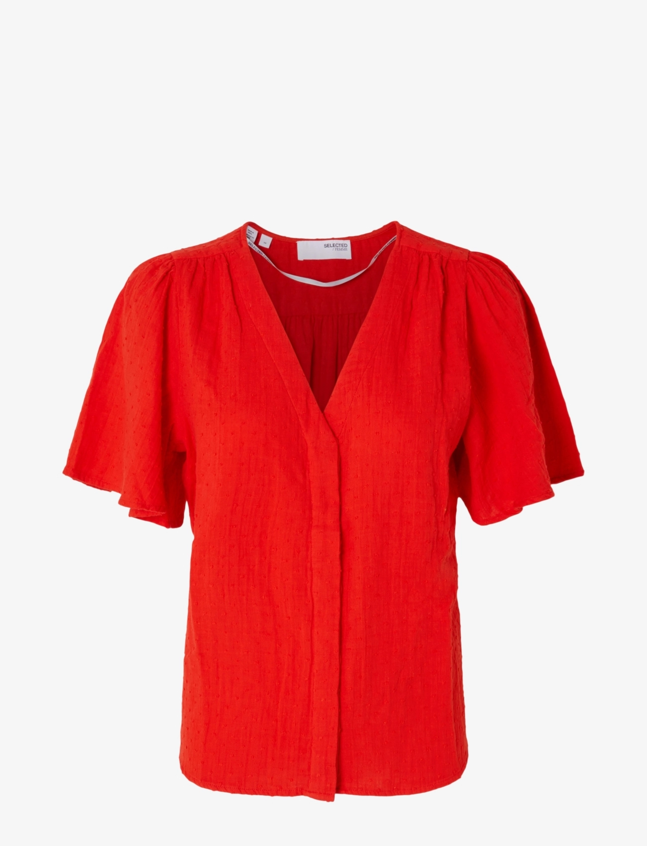 Selected SLFAMARA 2/4 TOP B - Bluser - FLAME SCARLET / red