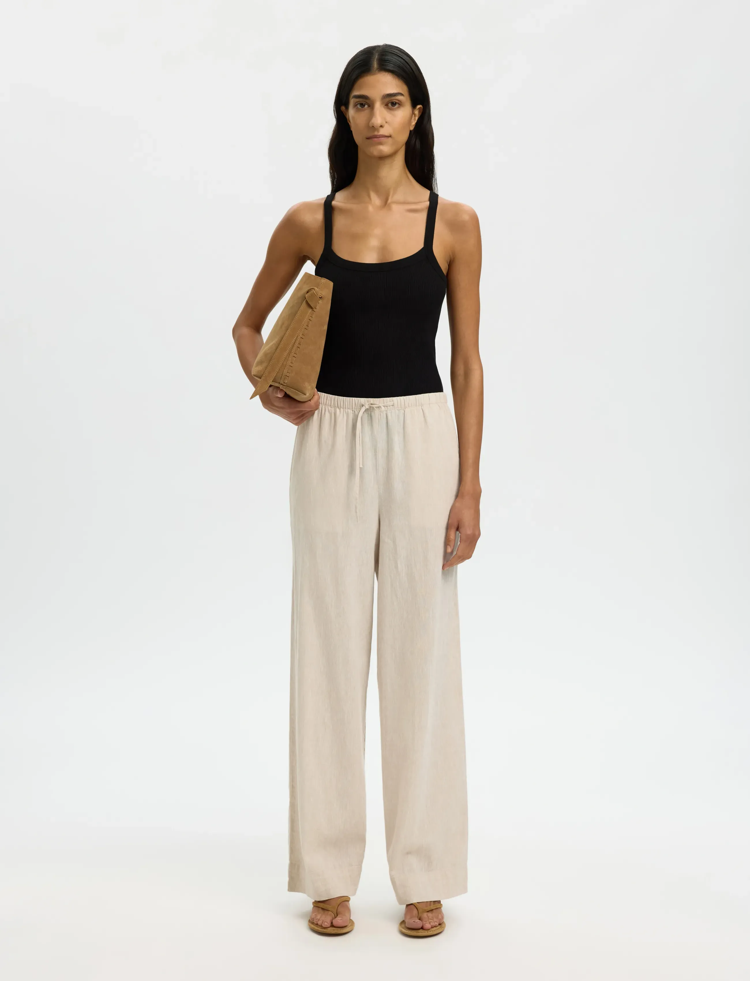 Selected - SLWCELICA ANNA STRAP TANK TOP NOOS - Ärmellose tops - black - 4