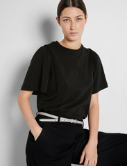 Selected Femme - SLFPENELOPE 2/4 RUFFLE TEE - lowest prices - black - 4