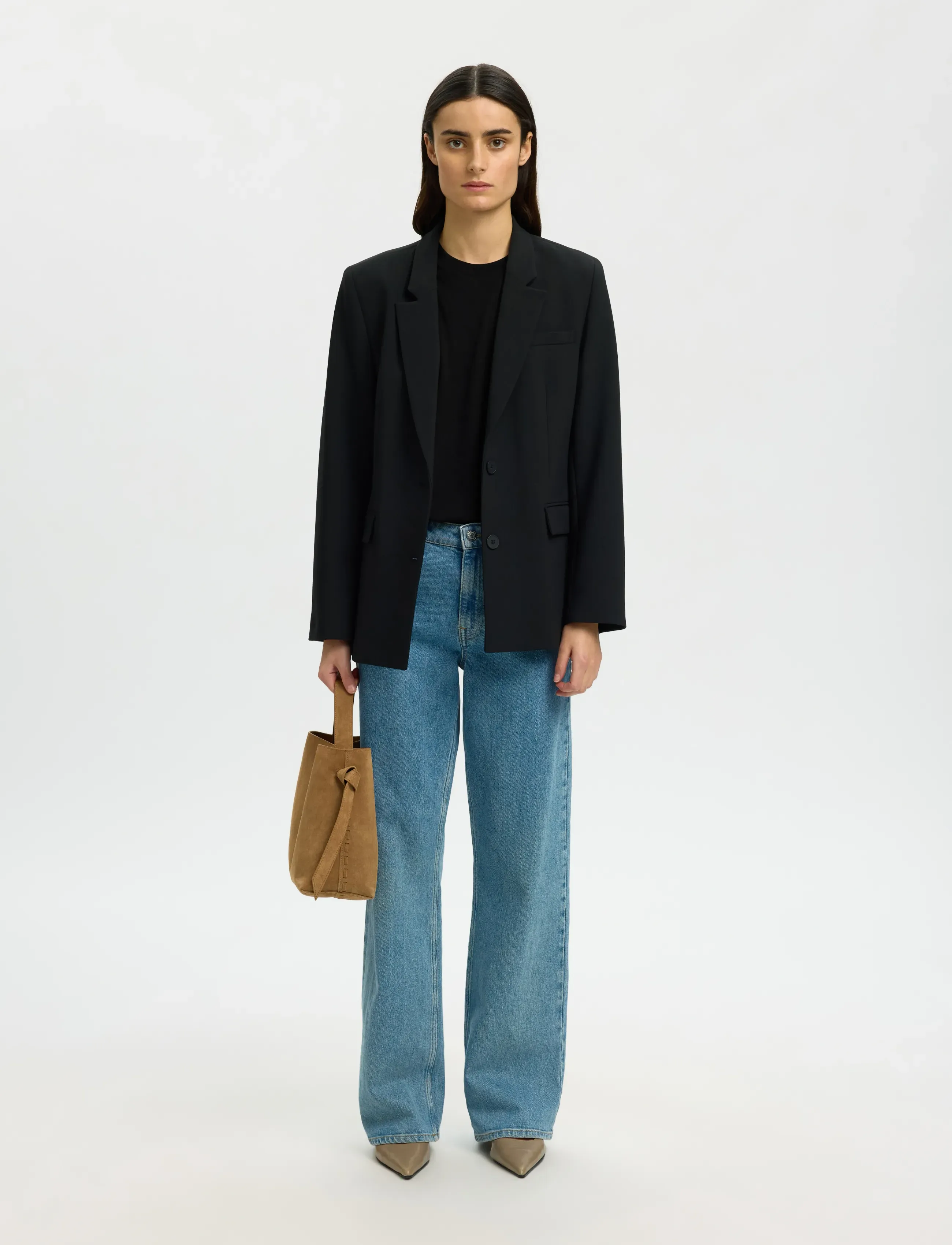 Selected - SLWPENELOPE 2/4 RUFFLE TEE NOOS - t-shirts - black - 5