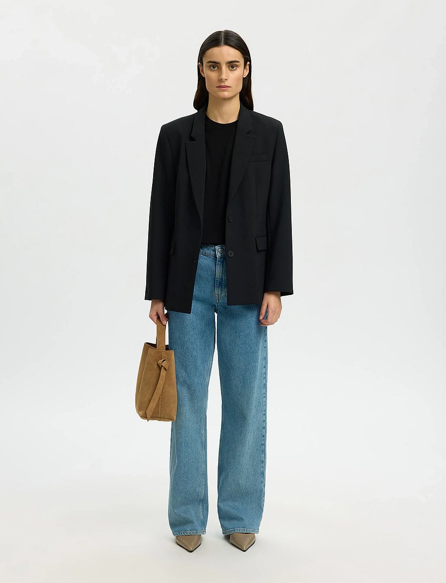 Selected - SLWPENELOPE 2/4 RUFFLE TEE NOOS - t-shirts - black - 5
