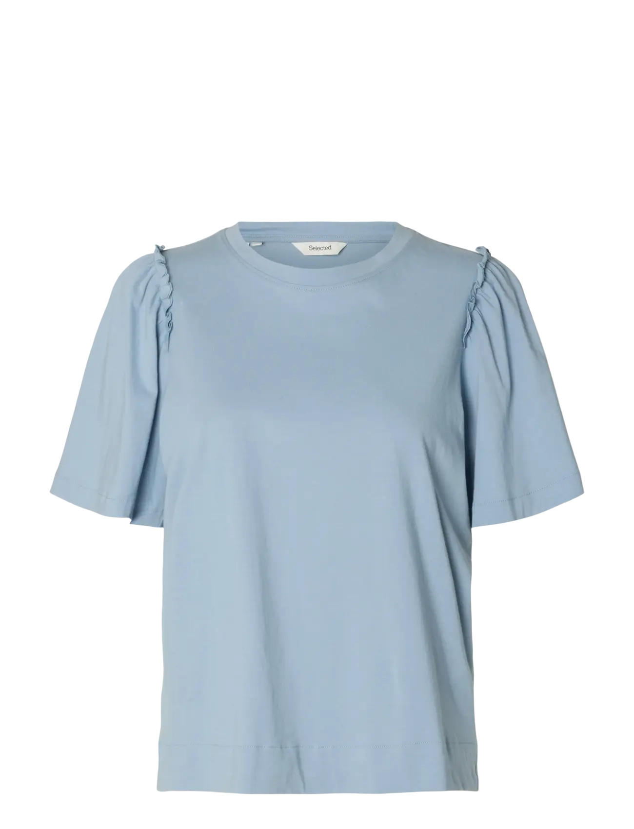 Selected SLWPENELOPE 2/4 RUFFLE TEE NOOS - Selected - DUSTY BLUE / blue