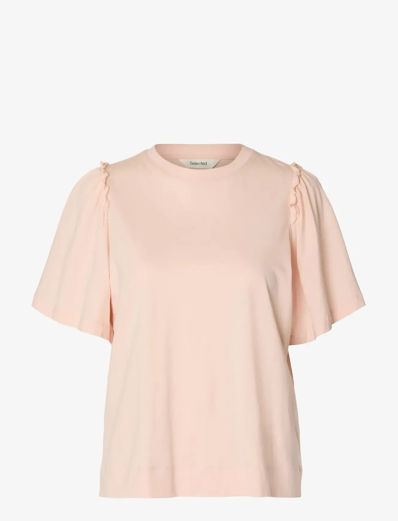 Selected - SLWPENELOPE 2/4 RUFFLE TEE NOOS - t-shirts - pale dogwood - 1
