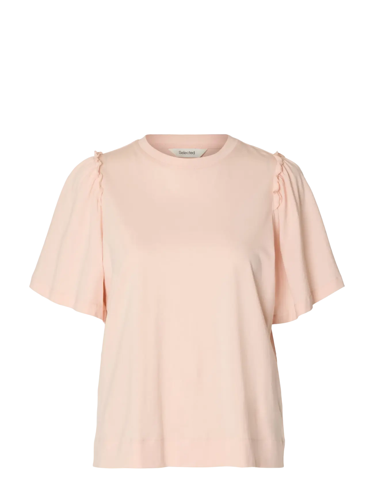 Selected SLWPENELOPE 2/4 RUFFLE TEE NOOS - Selected - PALE DOGWOOD / pink/rose