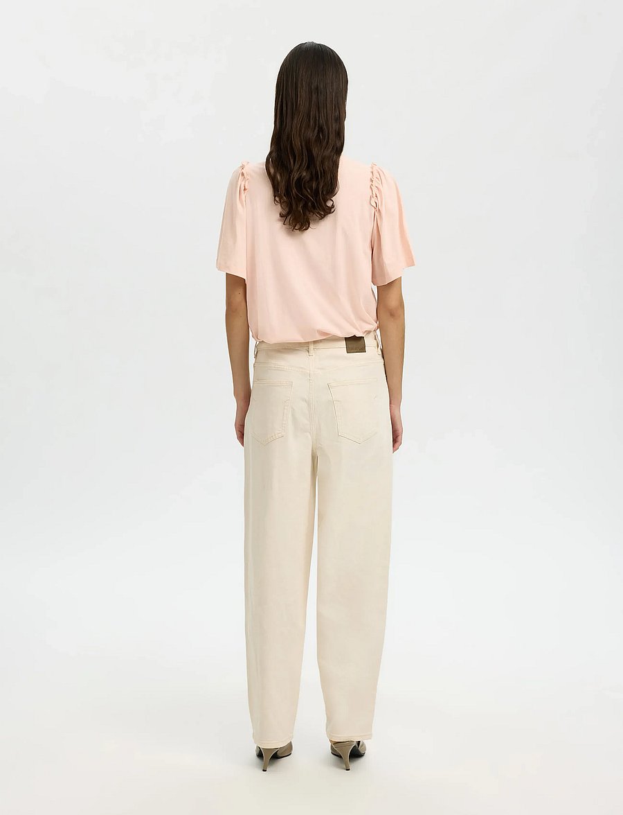 Selected - SLWPENELOPE 2/4 RUFFLE TEE NOOS - t-särgid - pale dogwood - 2