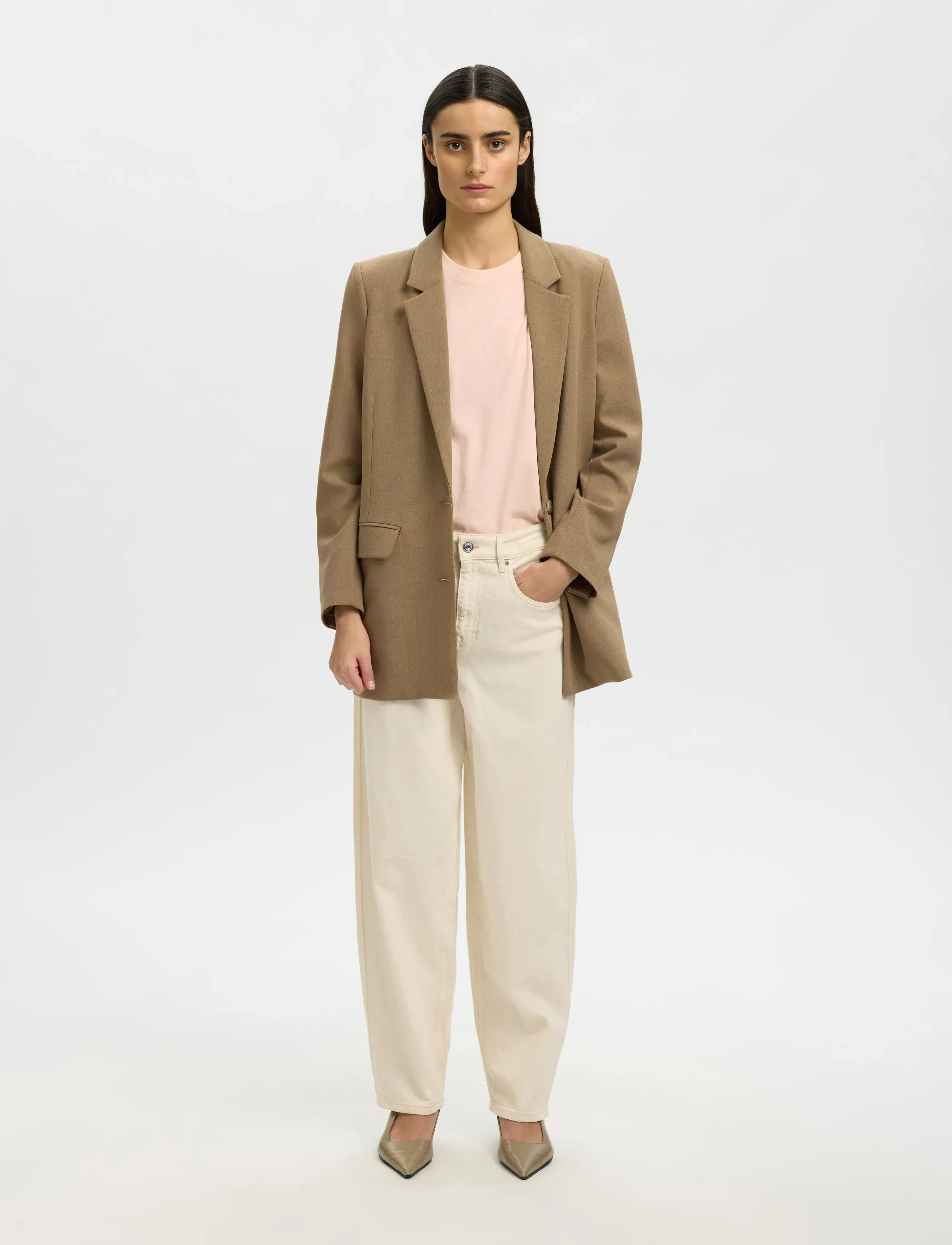 Selected - SLWPENELOPE 2/4 RUFFLE TEE NOOS - t-särgid - pale dogwood - 5