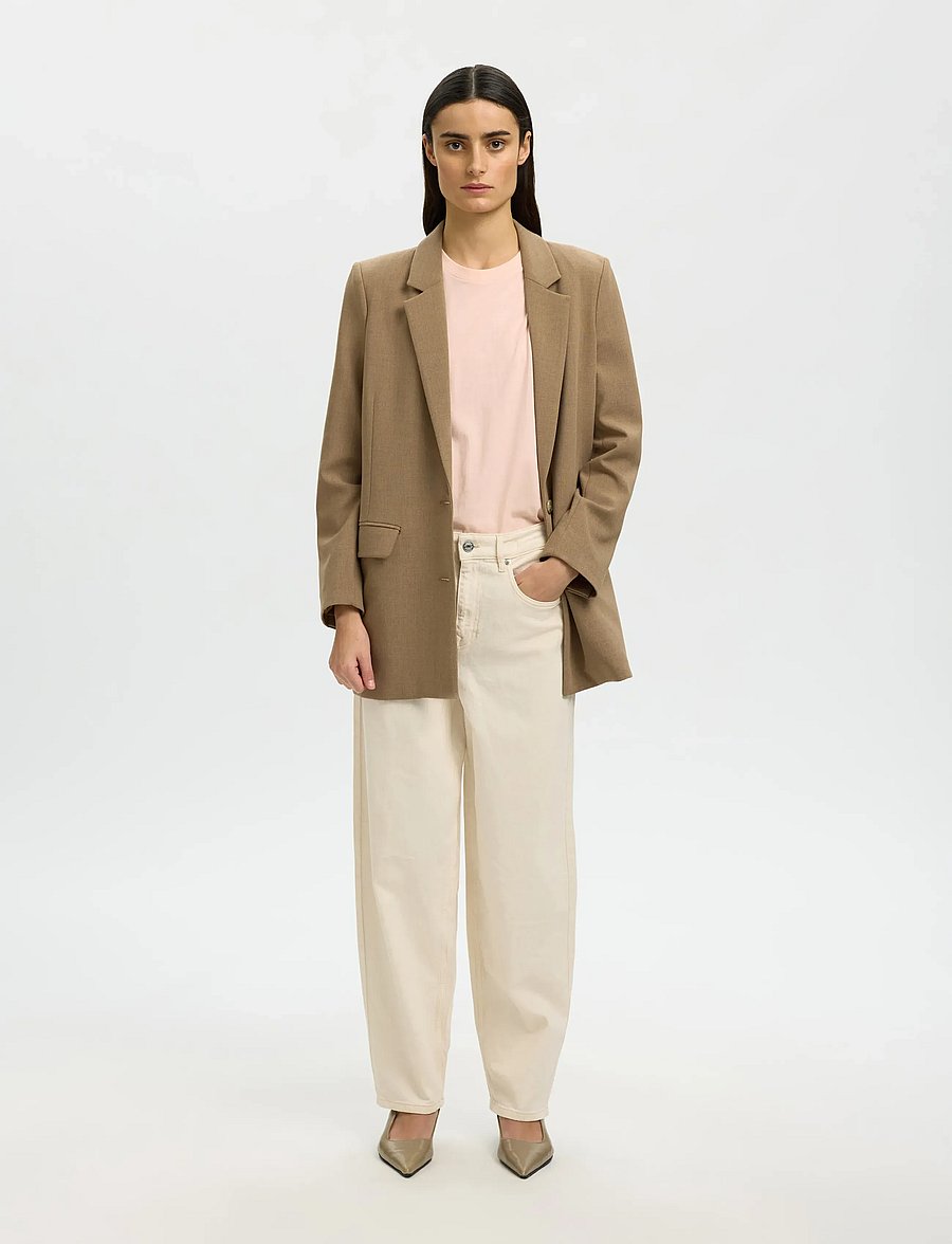Selected - SLWPENELOPE 2/4 RUFFLE TEE NOOS - t-särgid - pale dogwood - 5