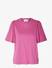 Selected Femme - SLFPENELOPE 2/4 RUFFLE TEE - lägsta priserna - phlox pink - 0