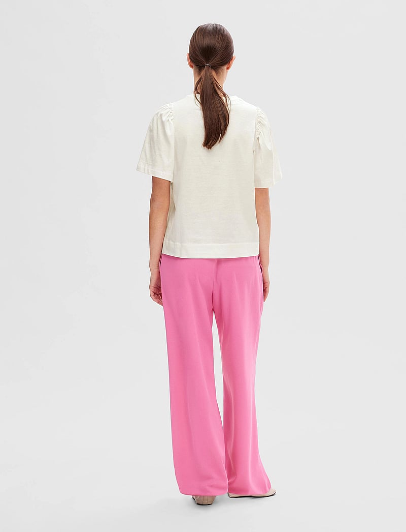 Selected - SLFPENELOPE 2/4 RUFFLE TEE NOOS - t-shirts - snow white - 2