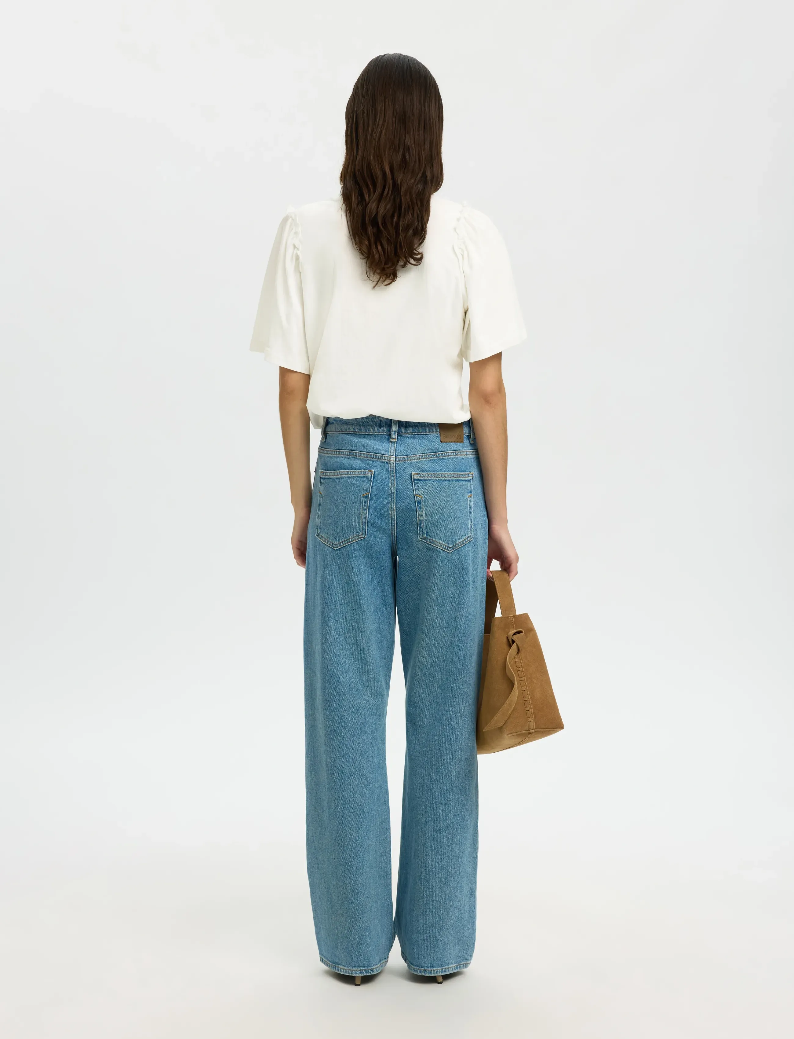 Selected - SLWPENELOPE 2/4 RUFFLE TEE NOOS - stuttermarbolir - snow white - 2