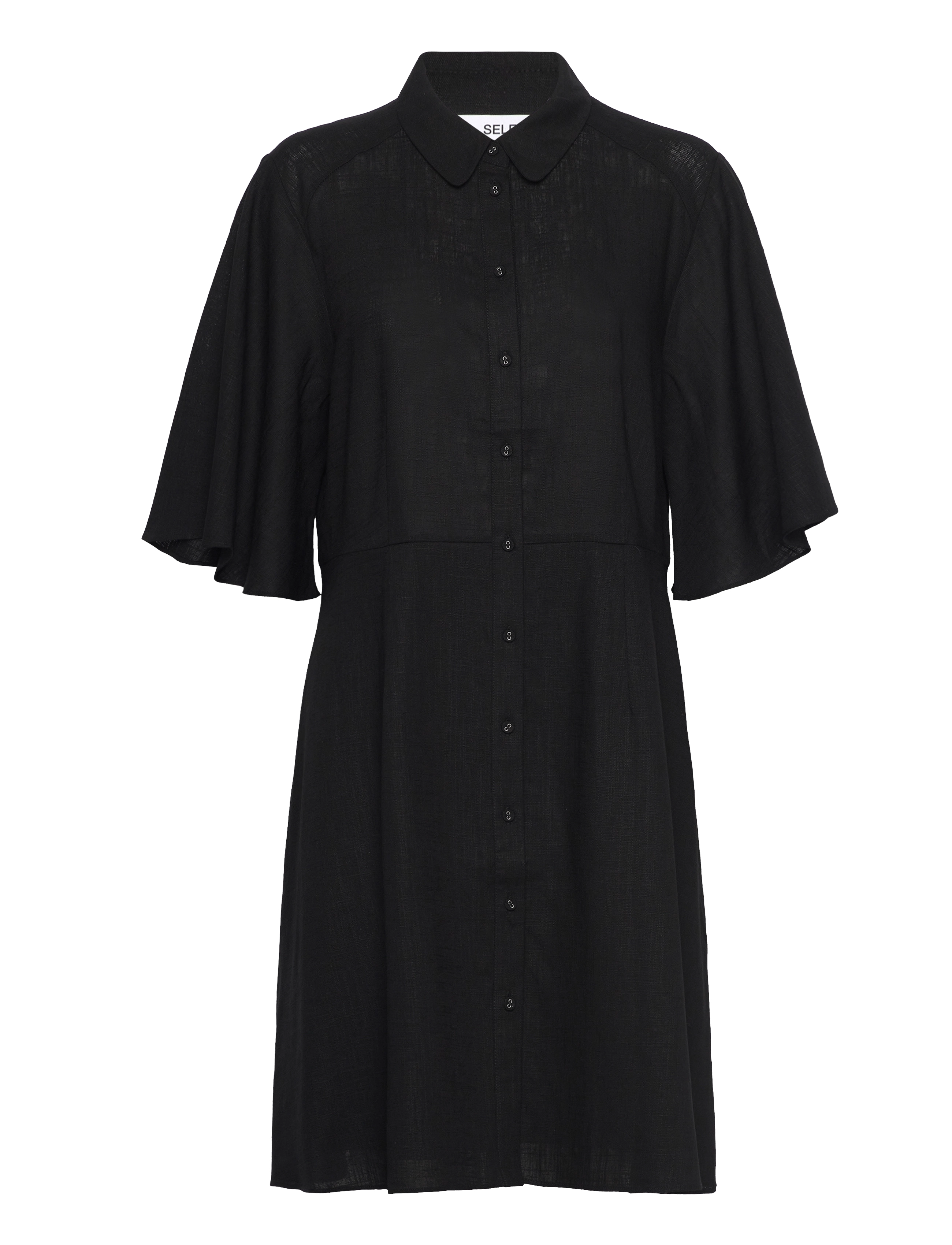 Selected Slfgulia 2/4 Short Shirt Dress D, 36, Black, Kjoler > Knælange Og Midi, Dame