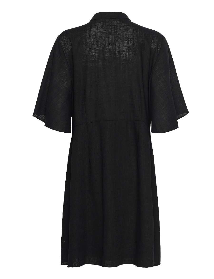 Selected - SLFGULIA 2/4 SHORT SHIRT DRESS D - skjortekjoler - black - 1