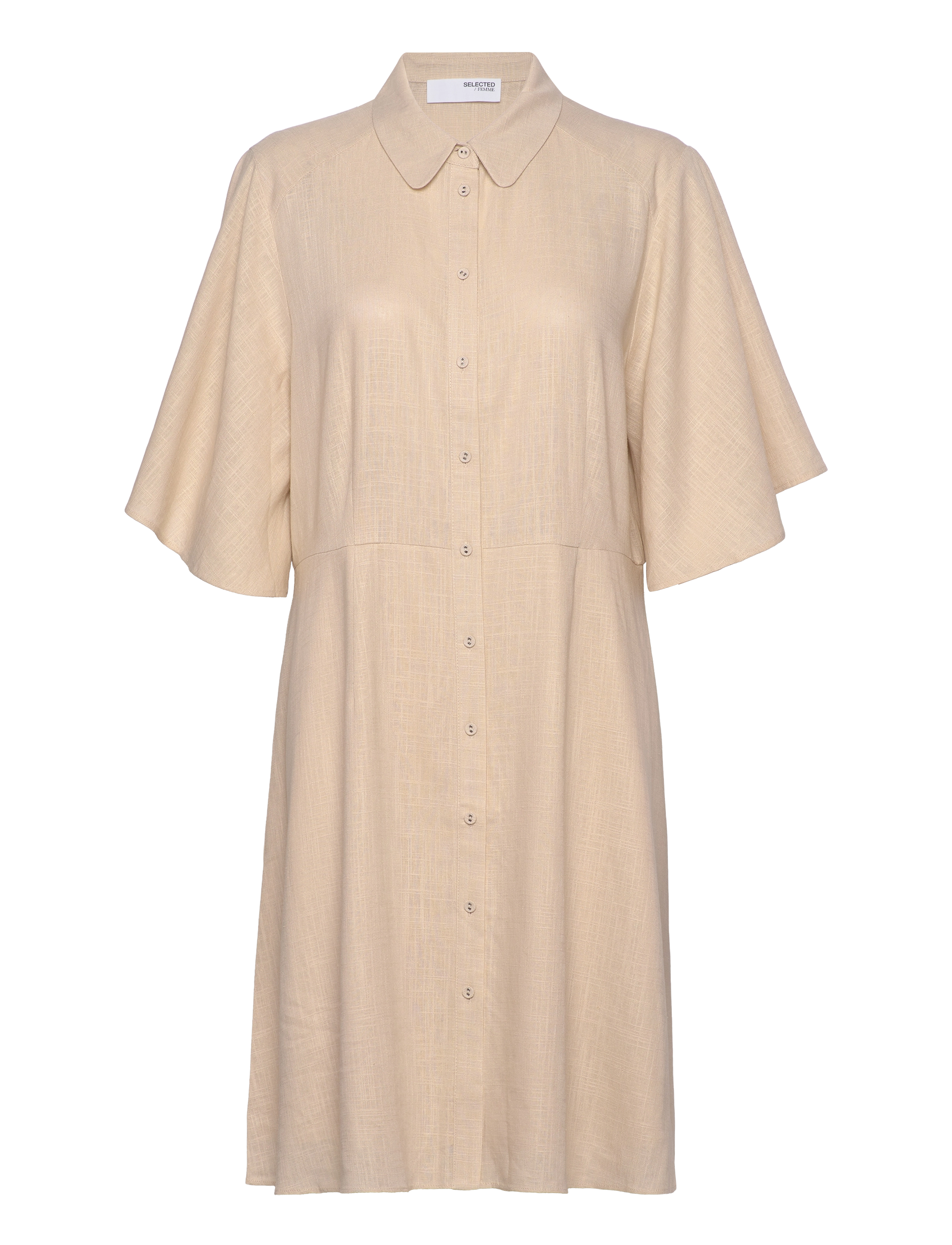 Selected SLFGULIA 2/4 SHORT SHIRT DRESS D - Selected - SANDSHELL / beige