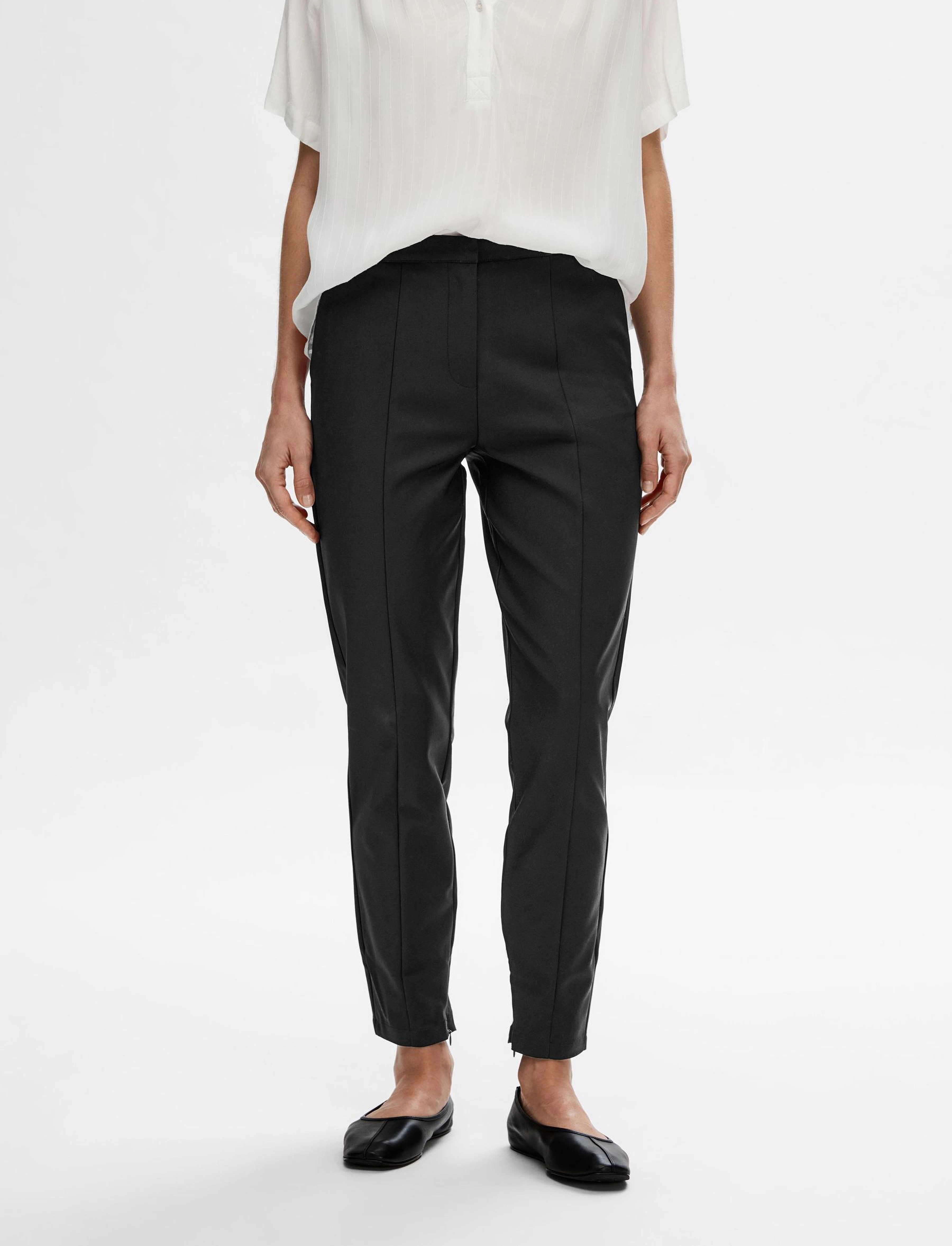 Selected - SLFMUSE MW CROPPED PANT - black - 2