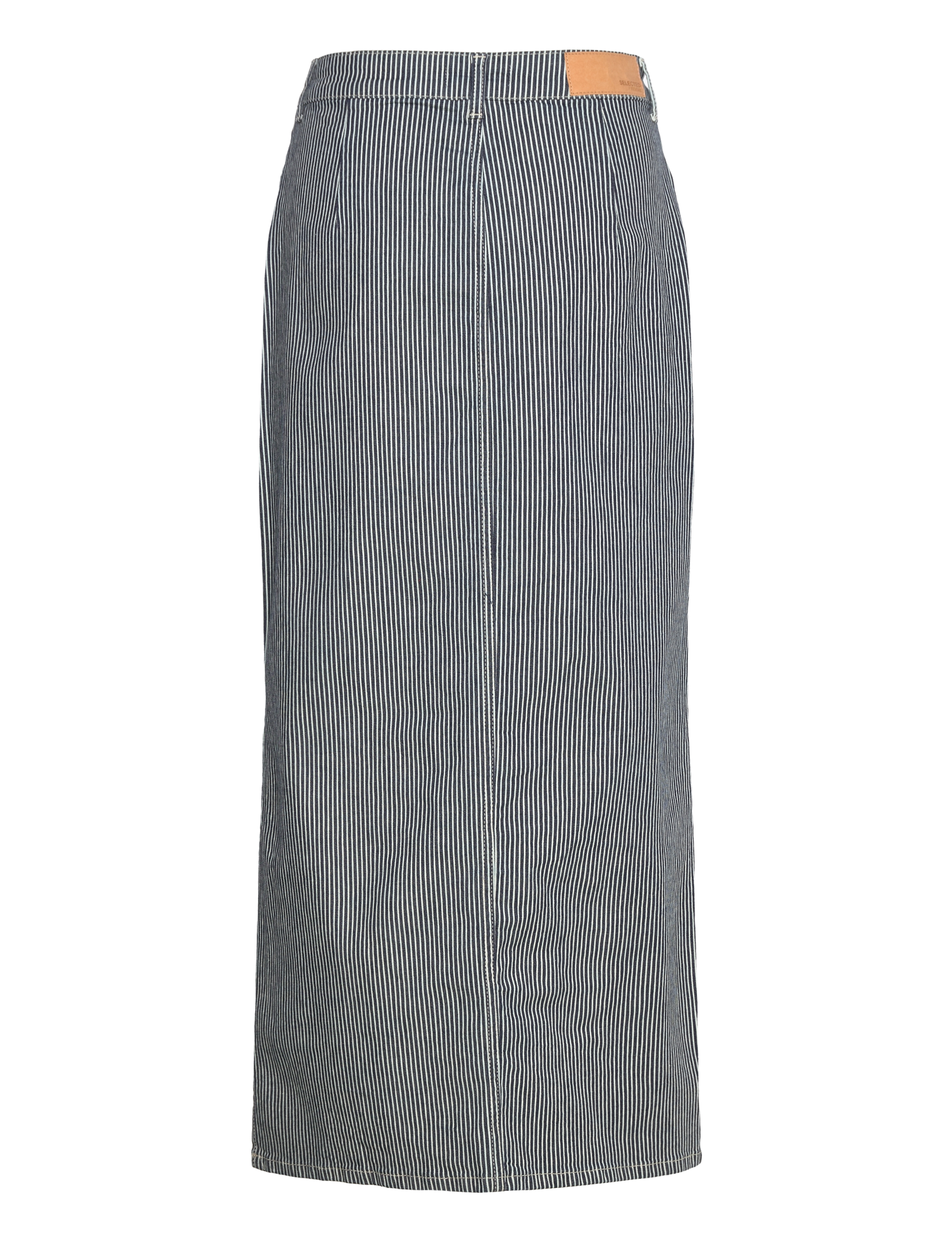 Selected - SLFMYRA HW STRIPE COLUMN DENIM SKIRT - maxi röcke - medium blue denim - 2