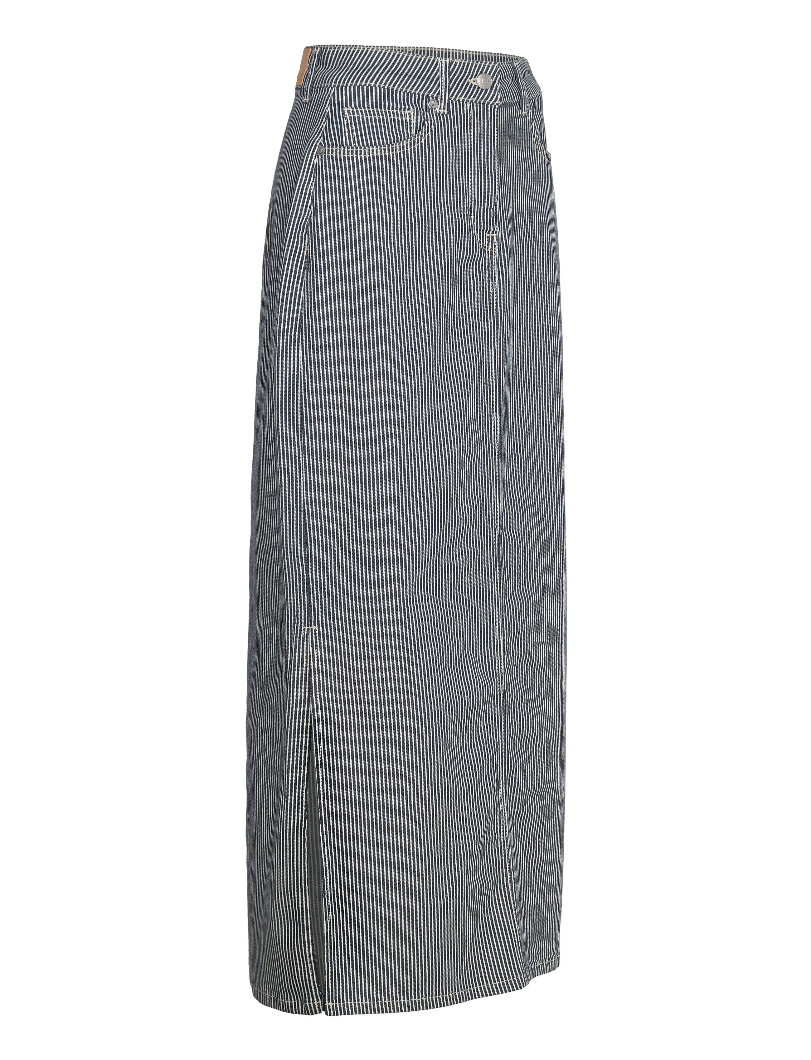 Selected - SLFMYRA HW STRIPE COLUMN DENIM SKIRT - maxi röcke - medium blue denim - 3