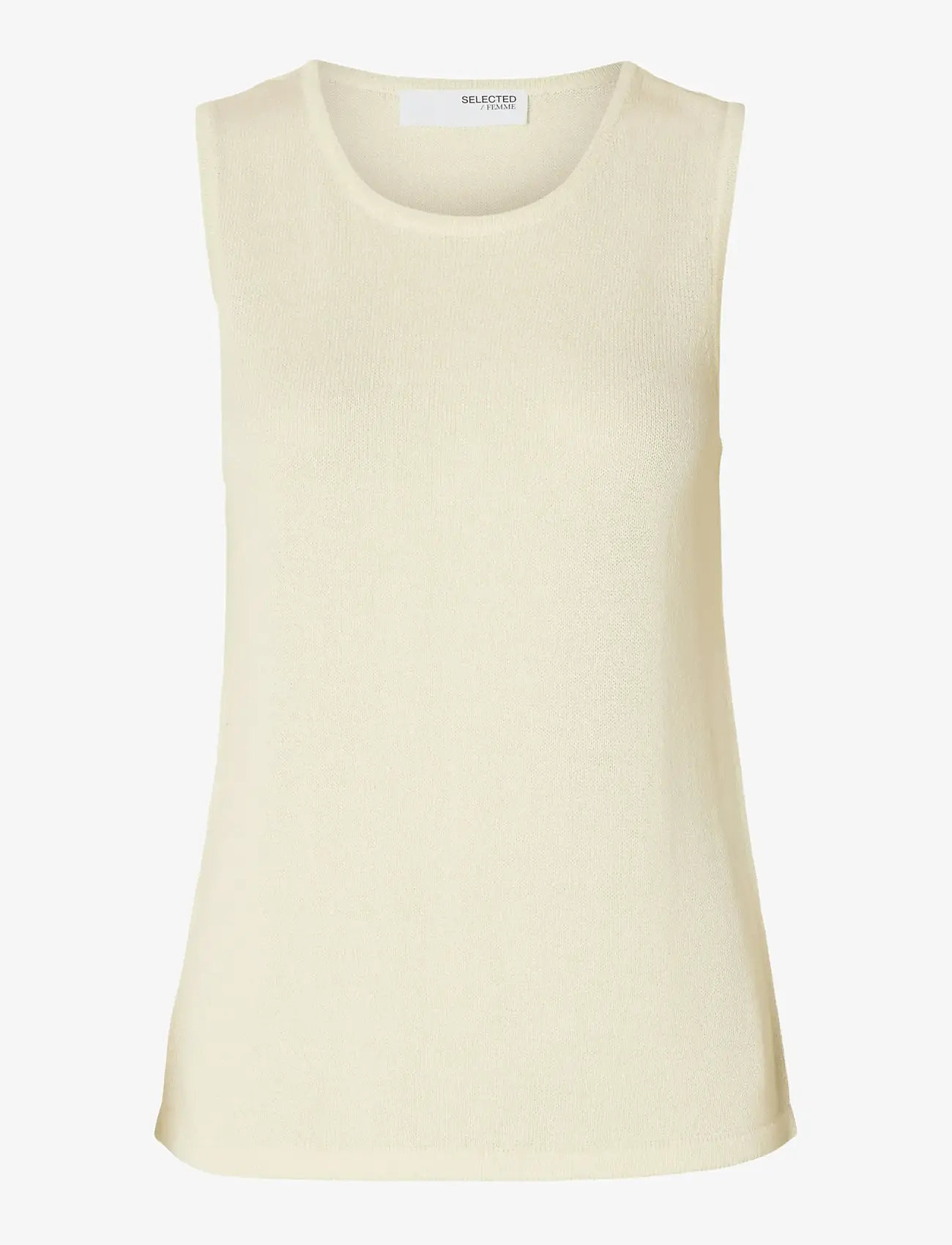 Selected - SLFMOON SUS SL KNIT TOP B - sleeveless tops - birch - 1