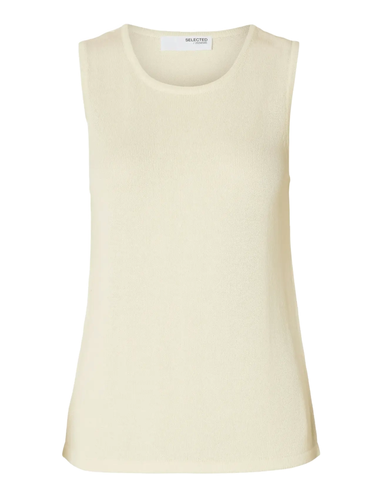 Selected SLFMOON SUS SL KNIT TOP B - Selected - BIRCH / cream