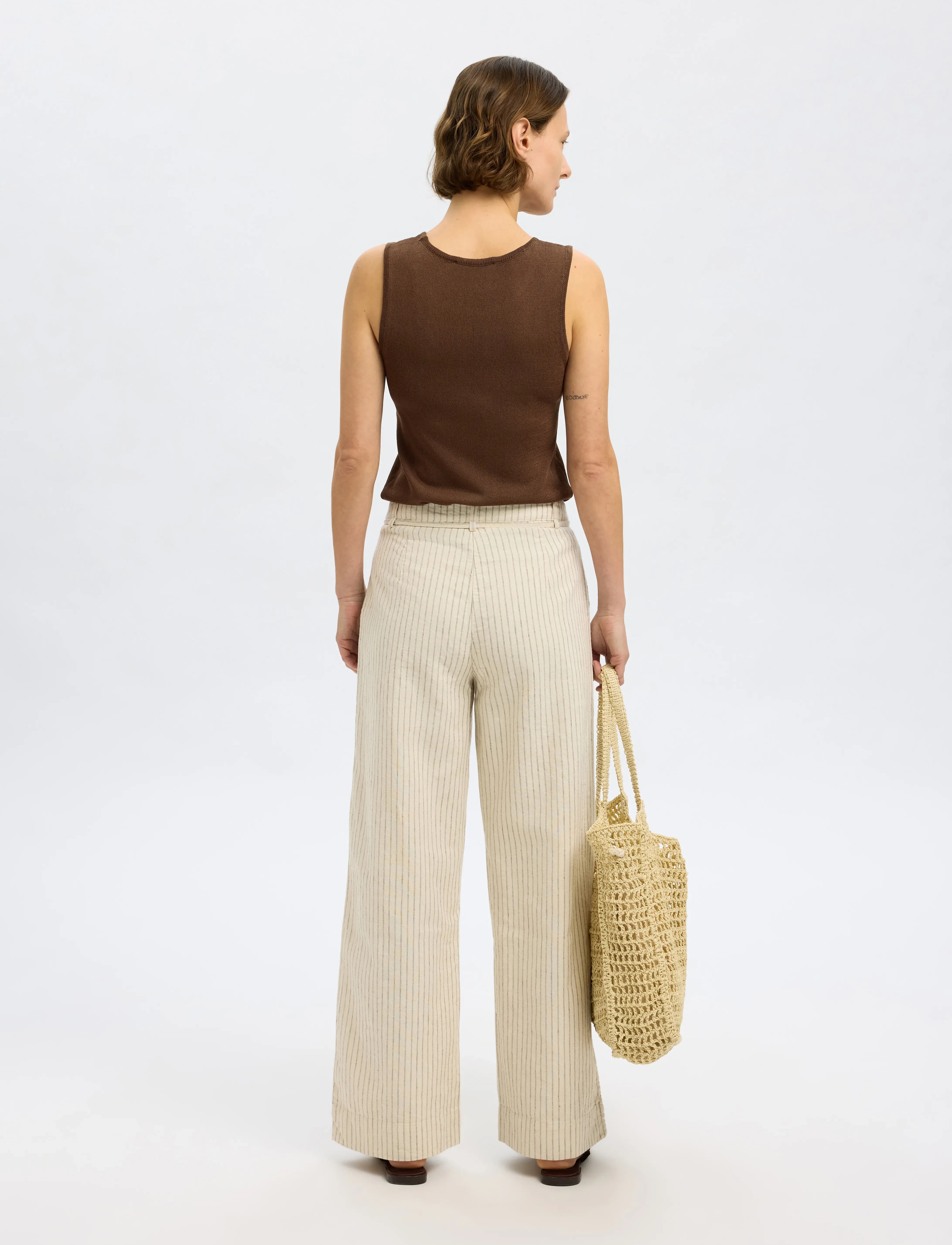 Selected - SLFMOON SUS SL KNIT TOP B - topid ja varrukateta alussärgid - chestnut - 2