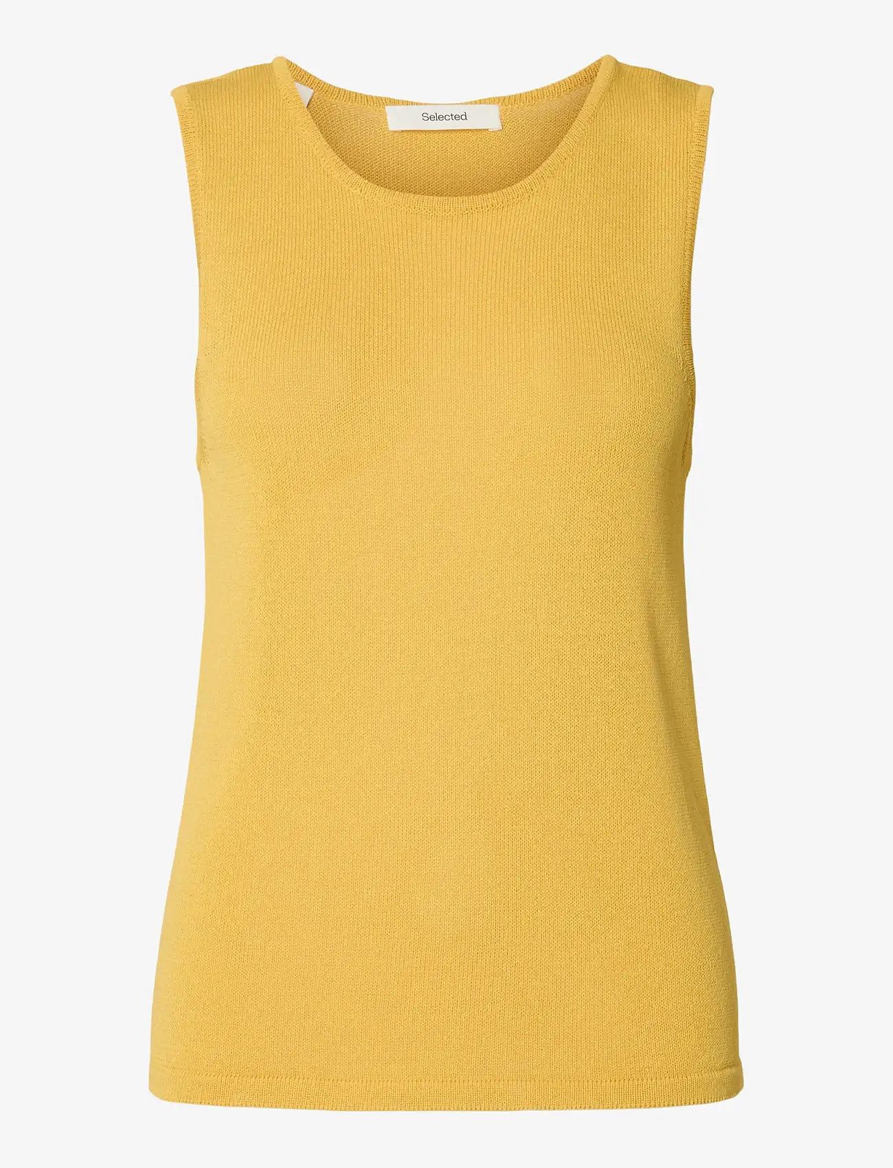 Selected - SLFMOON SUS SL KNIT TOP B - topy bez rękawów - ochre - 0