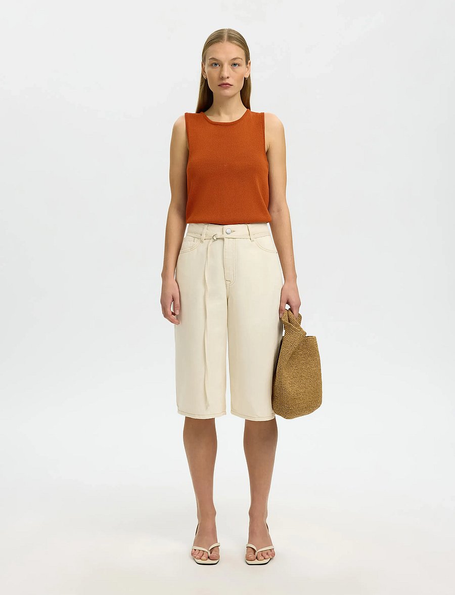 Selected - SLFMOON SUS SL KNIT TOP B - Ärmellose tops - potters clay - 3