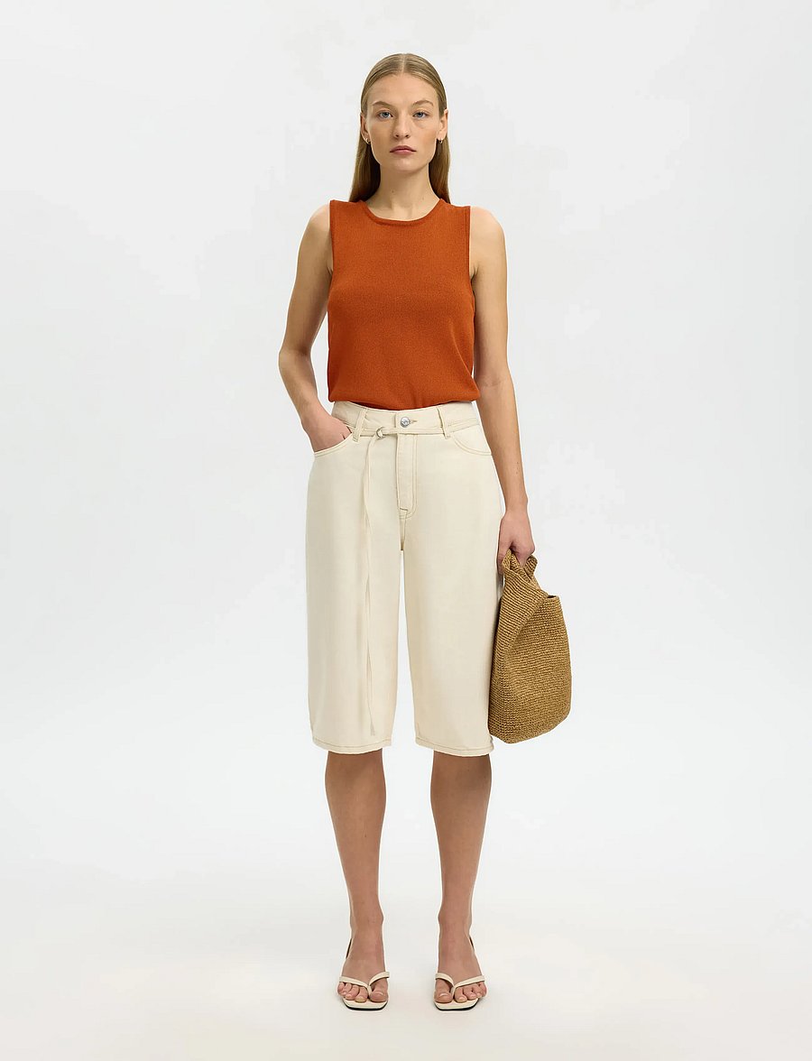 Selected - SLFMOON SUS SL KNIT TOP B - Ärmellose tops - potters clay - 5