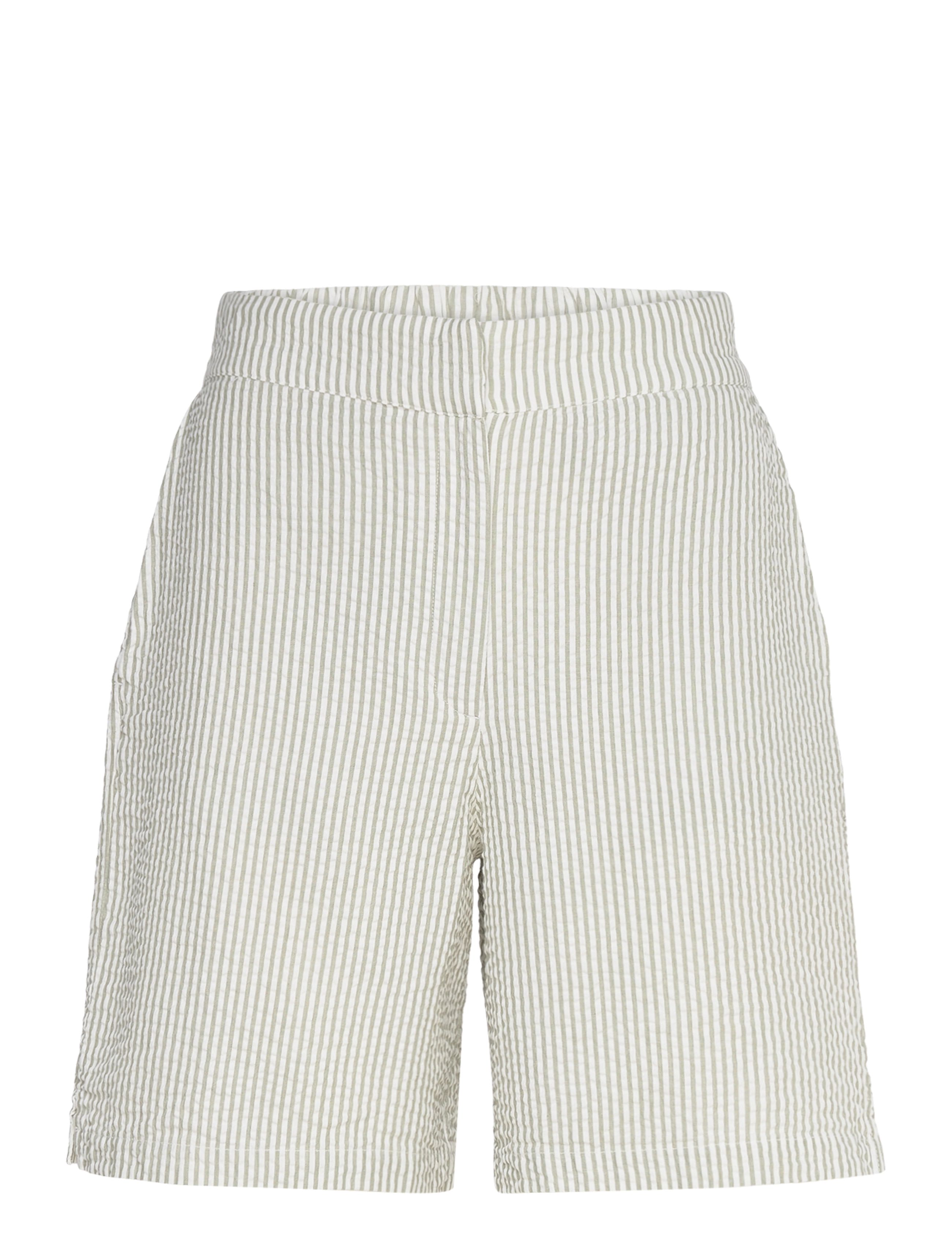 Selected SLFVITTORIA HW WIDE STRIPED SHORTS B - Shorts - SNOW WHITE / multi